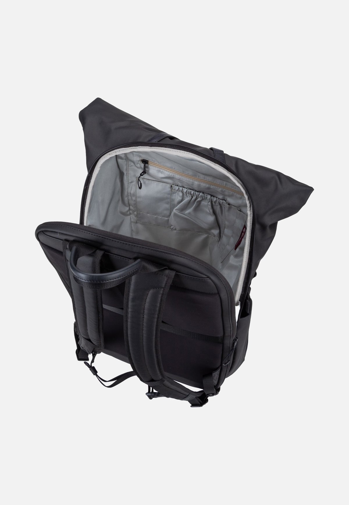 aunts & uncles Yunoko RE Black Rolltop Rucksack