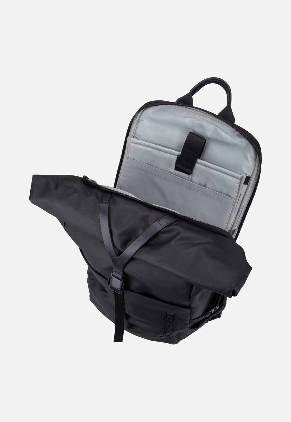 aunts & uncles Yunoko RE Black Rolltop Rucksack