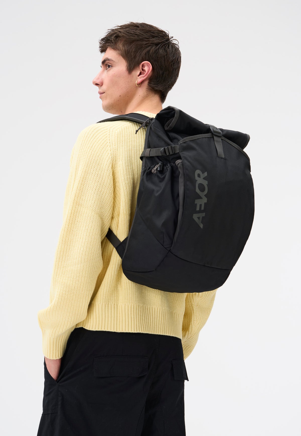 AEVOR Roll Pack Black Charcoal Rolltop Rucksack