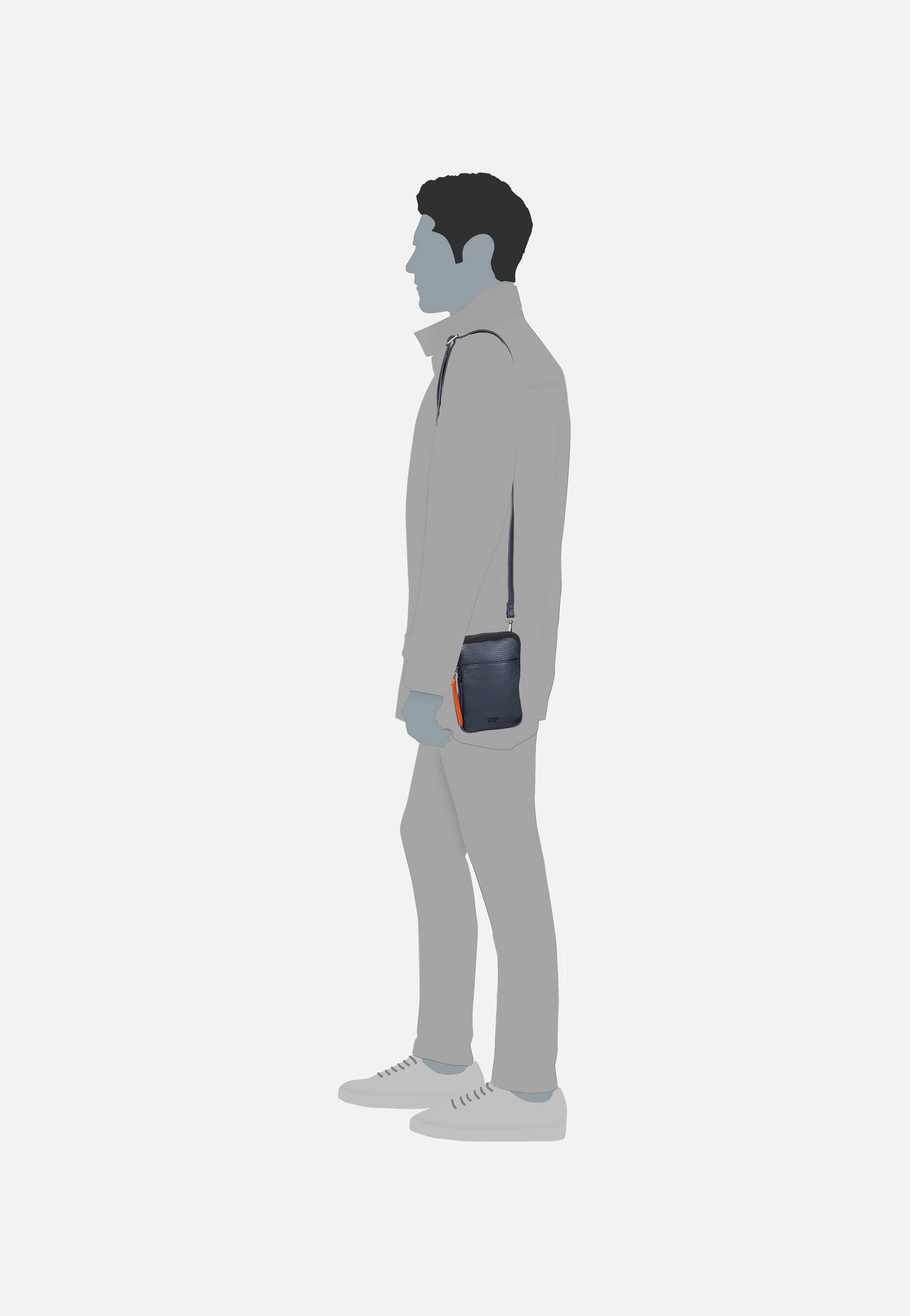 Braun Büffel - Novara Phone Pouch Dunkelblau - Phone Pouches | Men-Image
