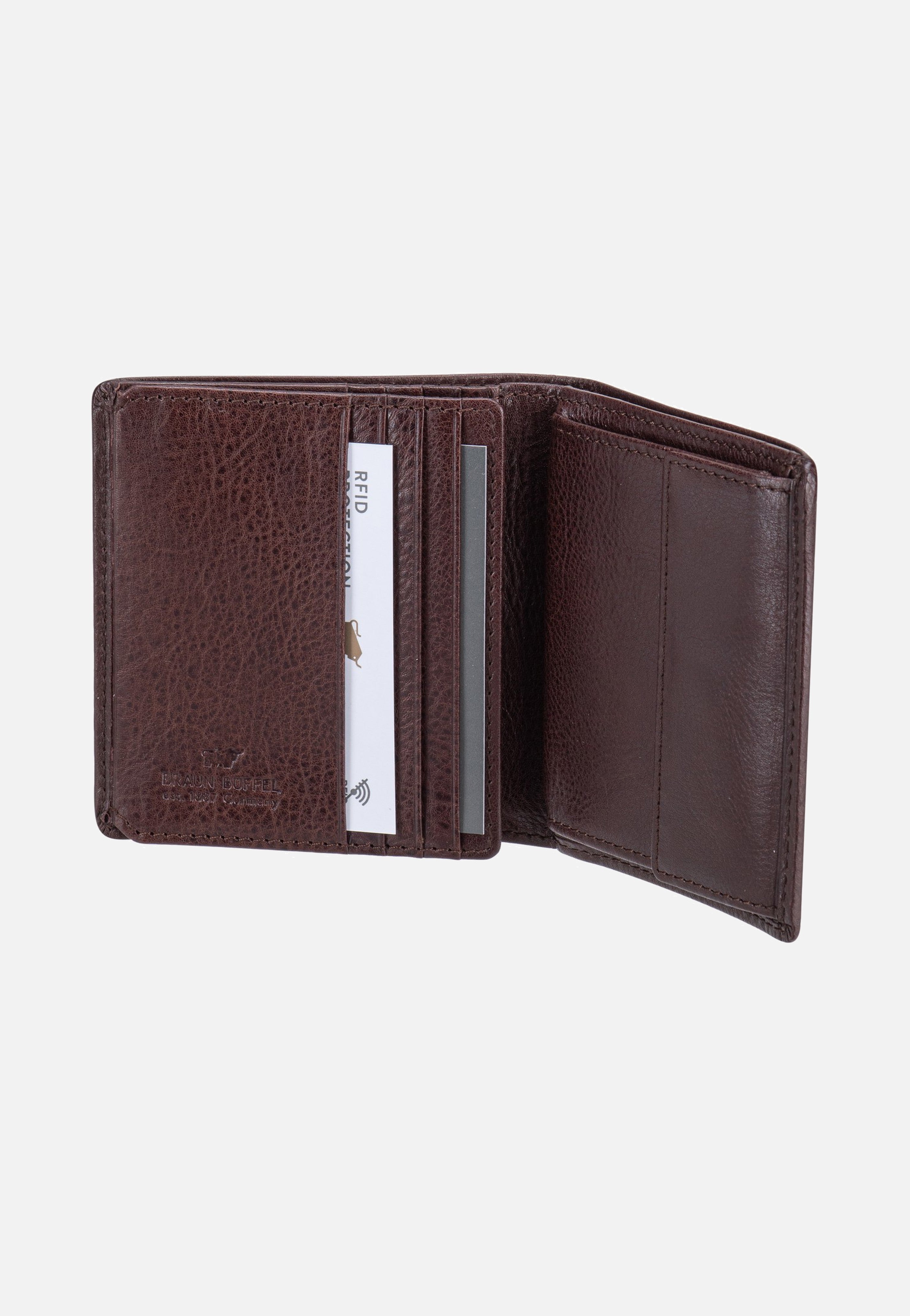 Braun Büffel Arezzo RFID Carré 8Cs Braun Portemonnaie