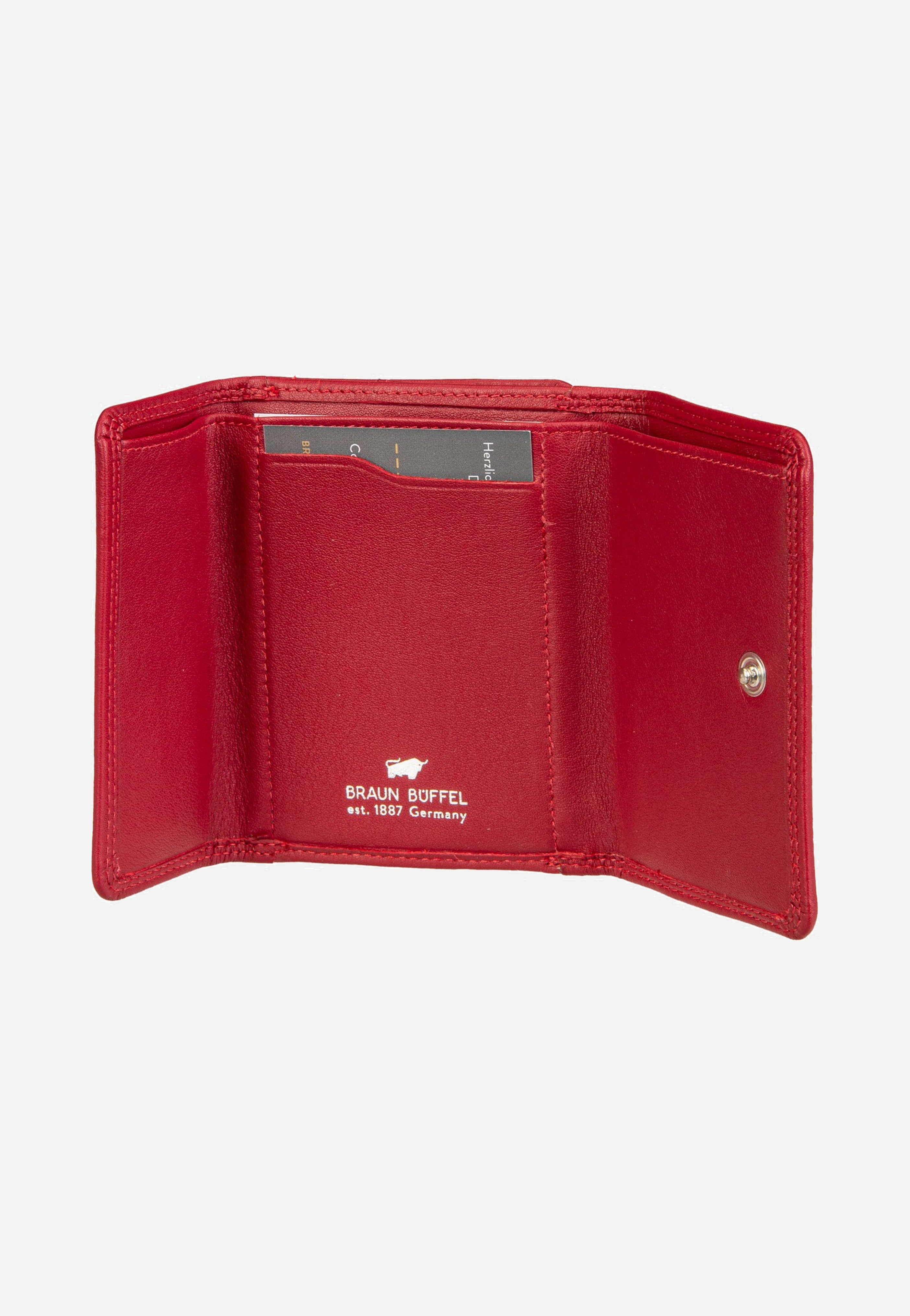 Braun Büffel Golf RFID Coin Purse 2Cs Red Portemonnaie