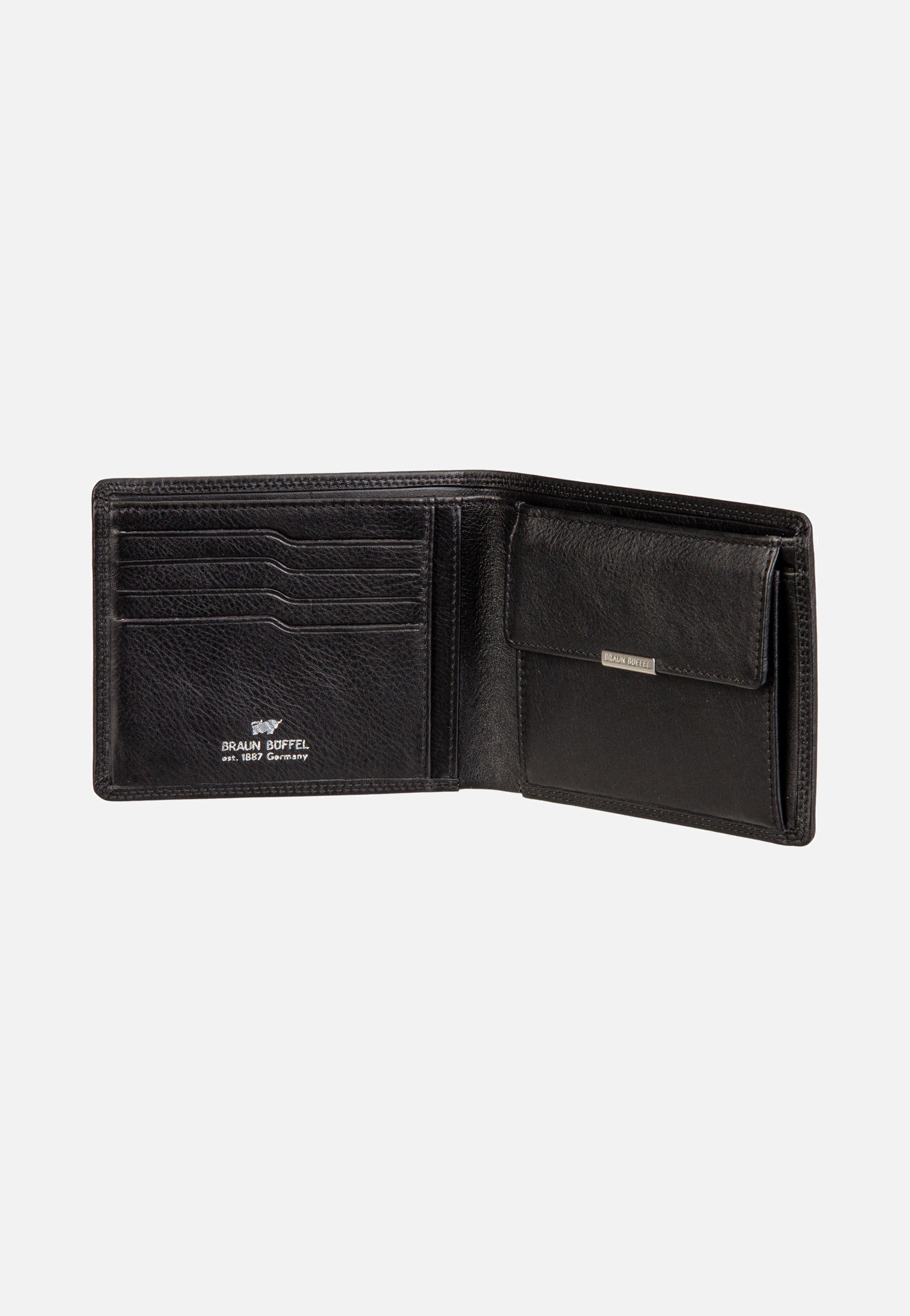 Braun Büffel Golf RFID Coin Wallet 4+3Cs Black Portemonnaie