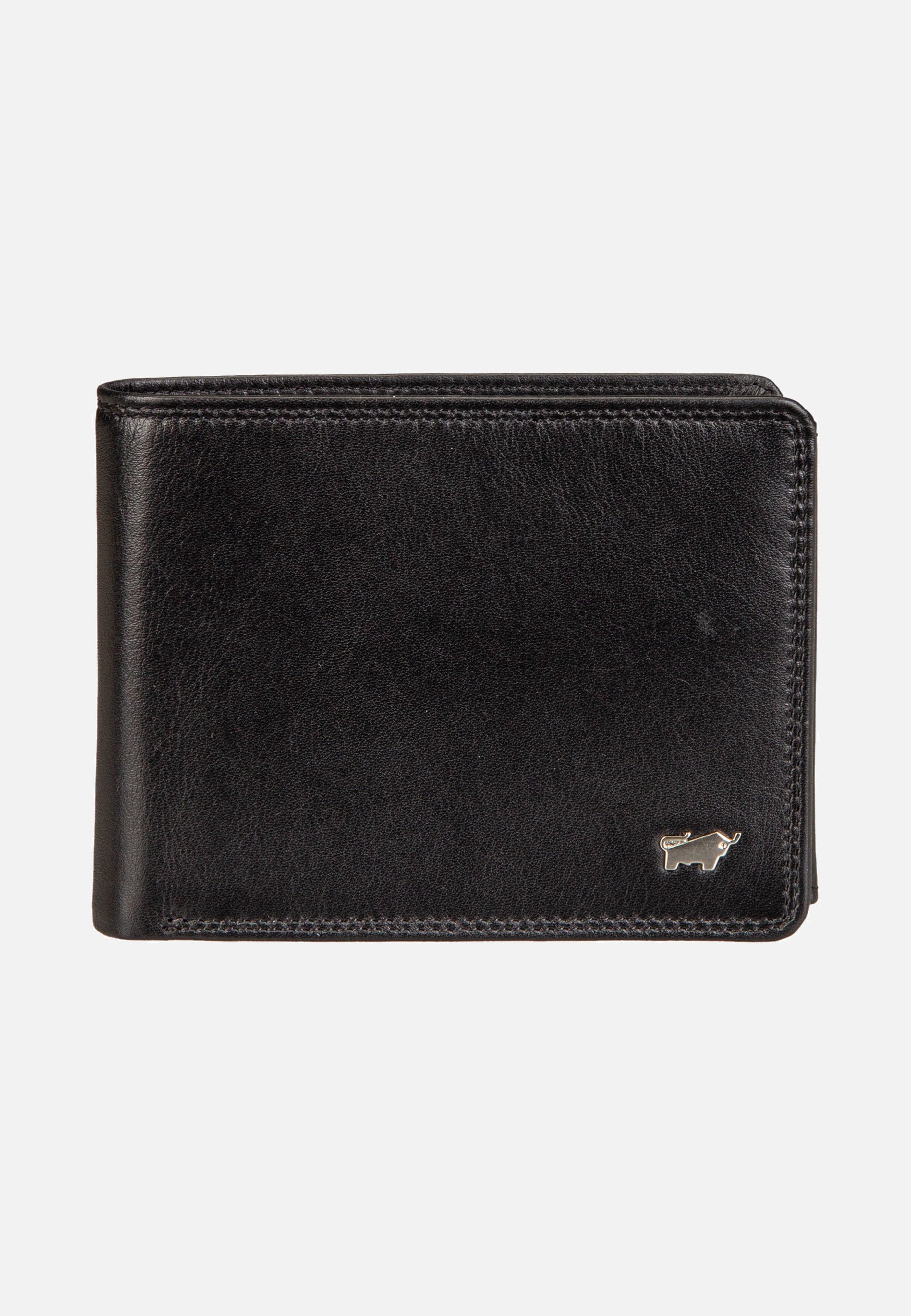 Braun Büffel Golf RFID Coin Wallet 8Cs + Loop Black Portemonnaie