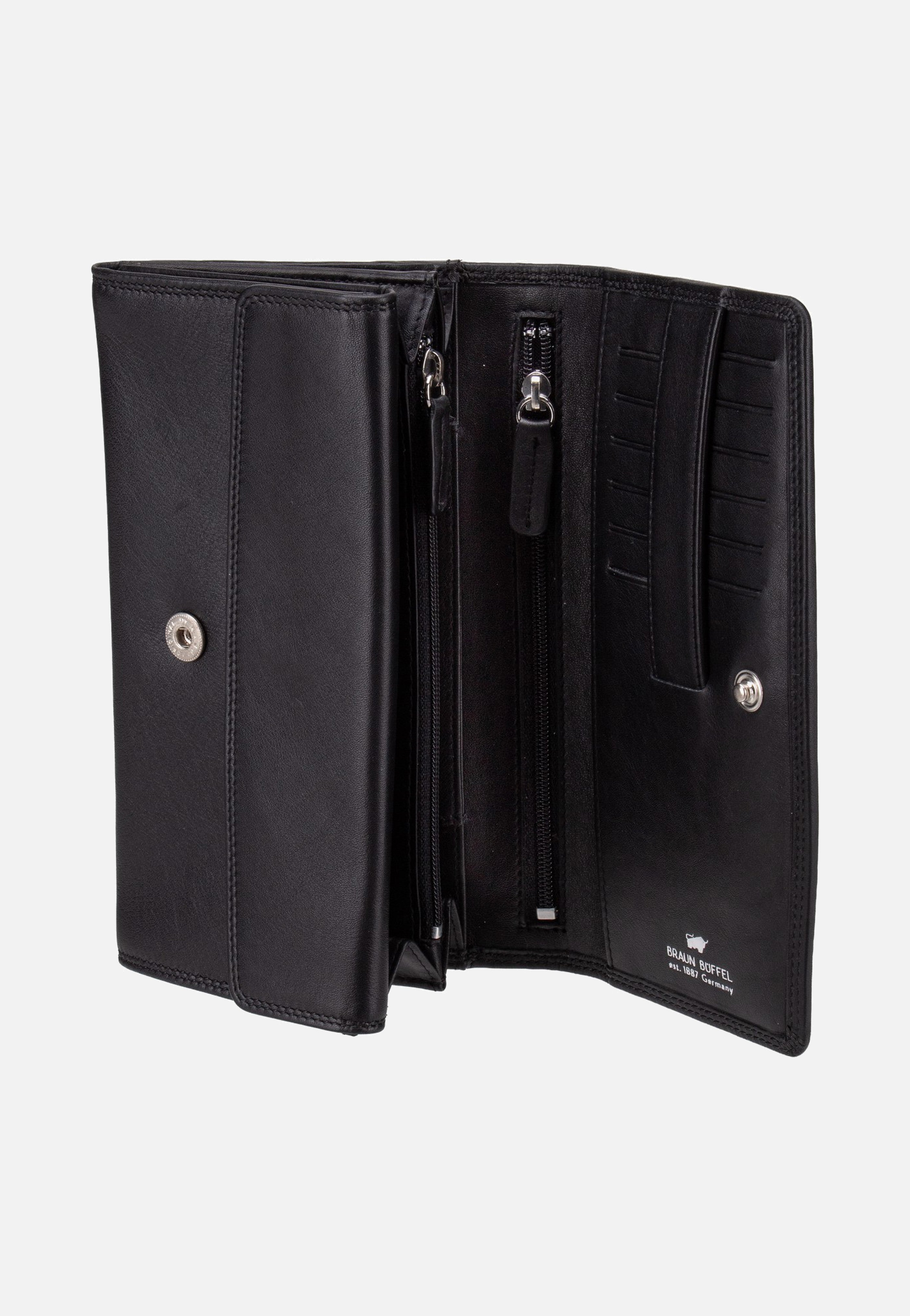 Braun Büffel Golf RFID Wallet L 9Cs Black Portemonnaie