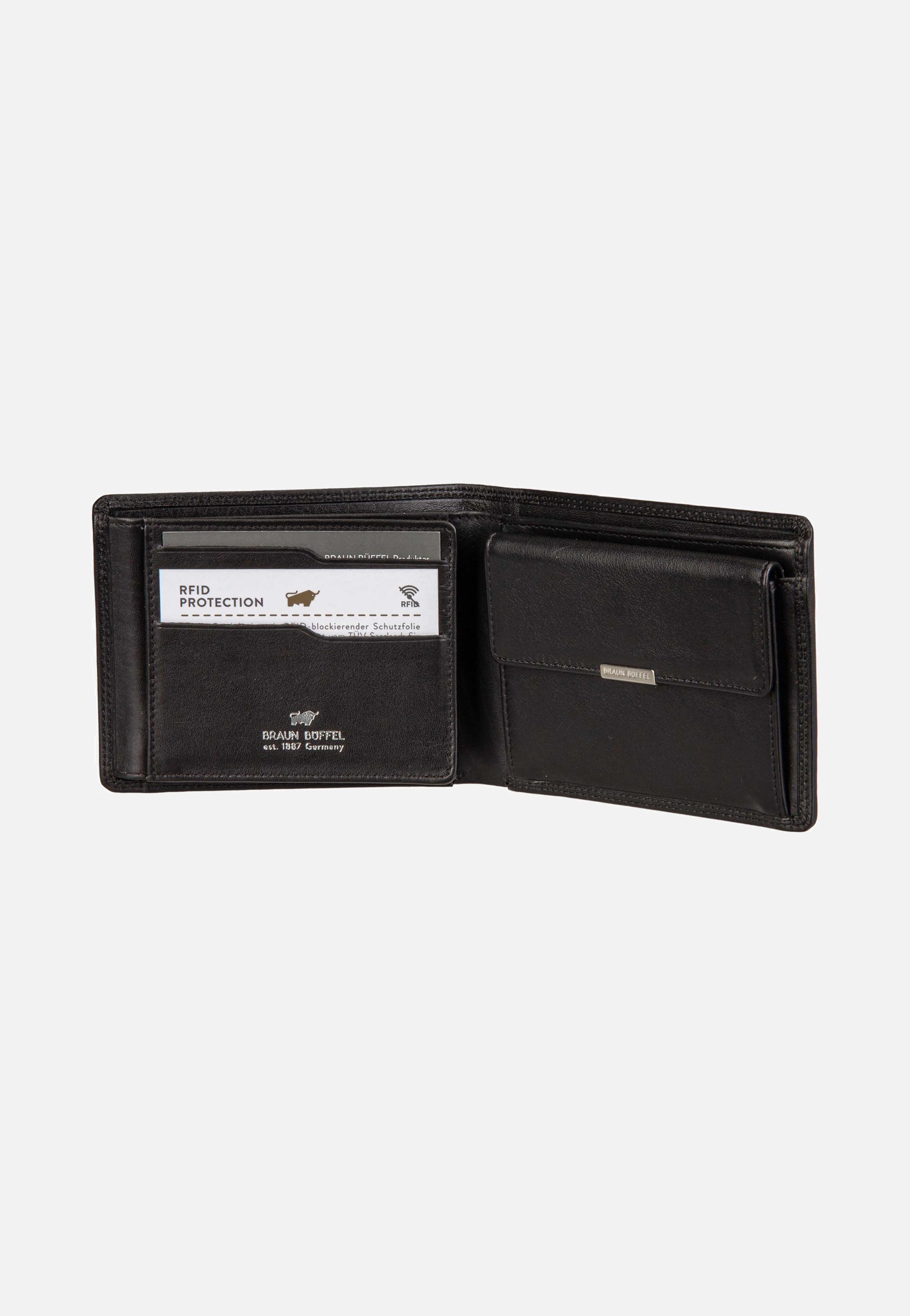 Braun Büffel Golf RFID Coin Wallet 8Cs Black Portemonnaie