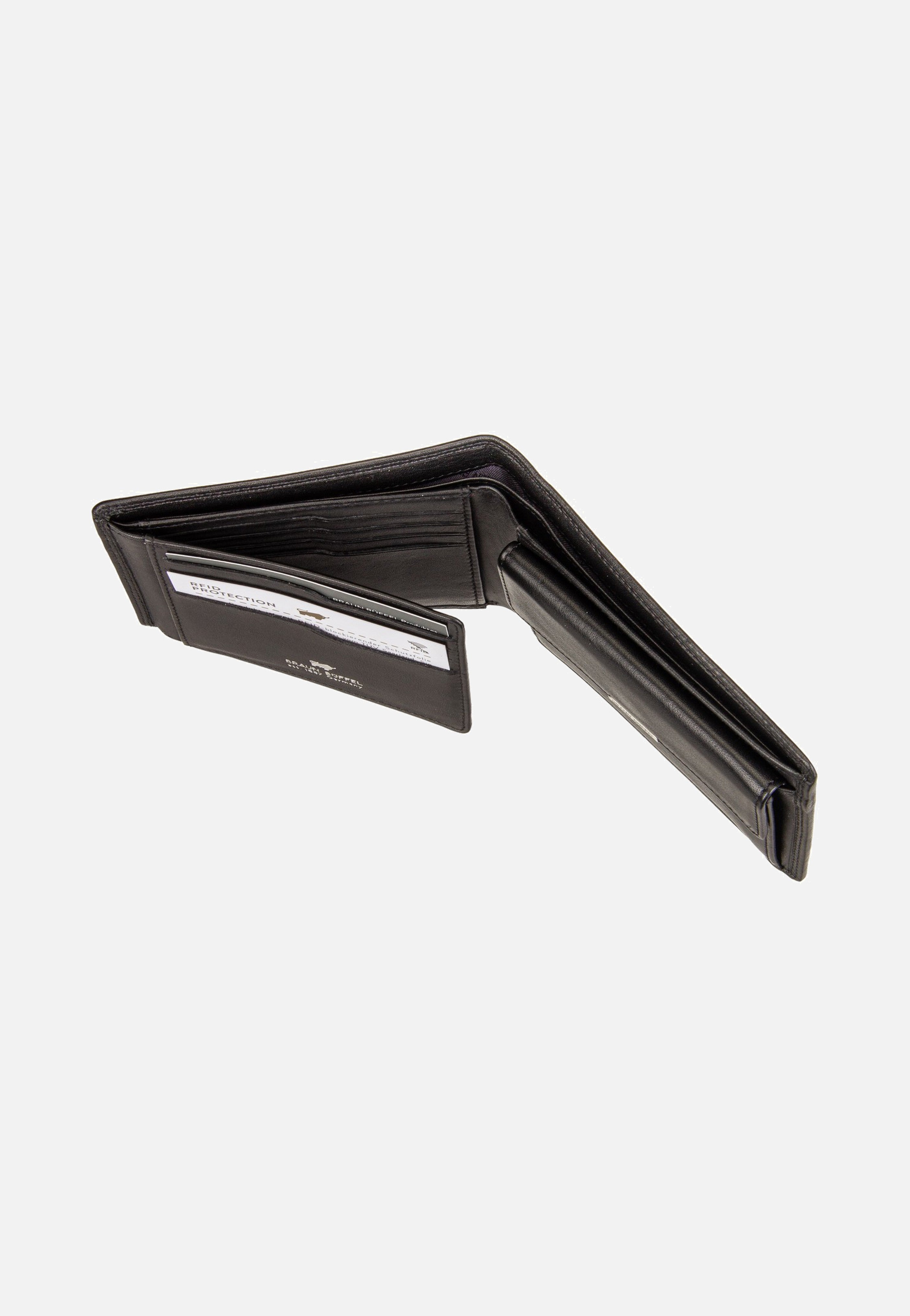 Braun Büffel Golf RFID Coin Wallet 8Cs Black Portemonnaie