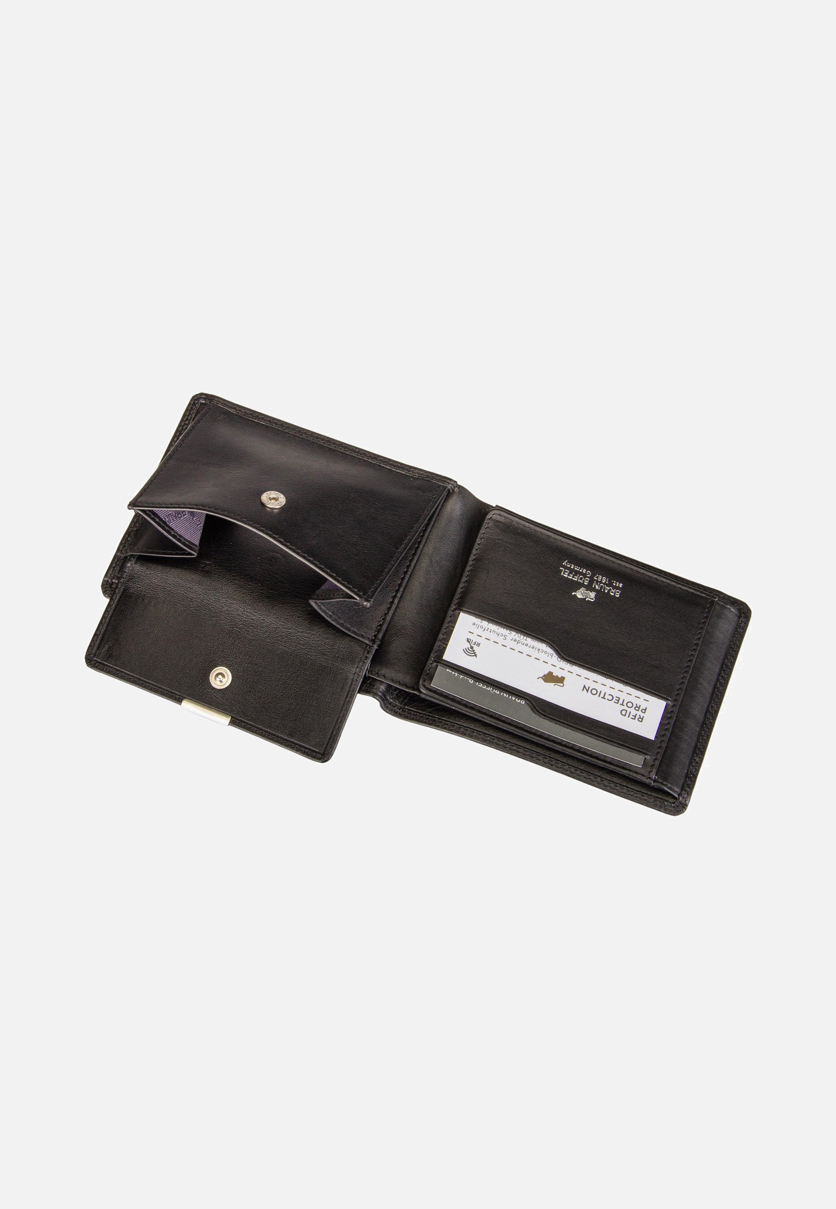 Braun Büffel Golf RFID Coin Wallet 8Cs Black Portemonnaie