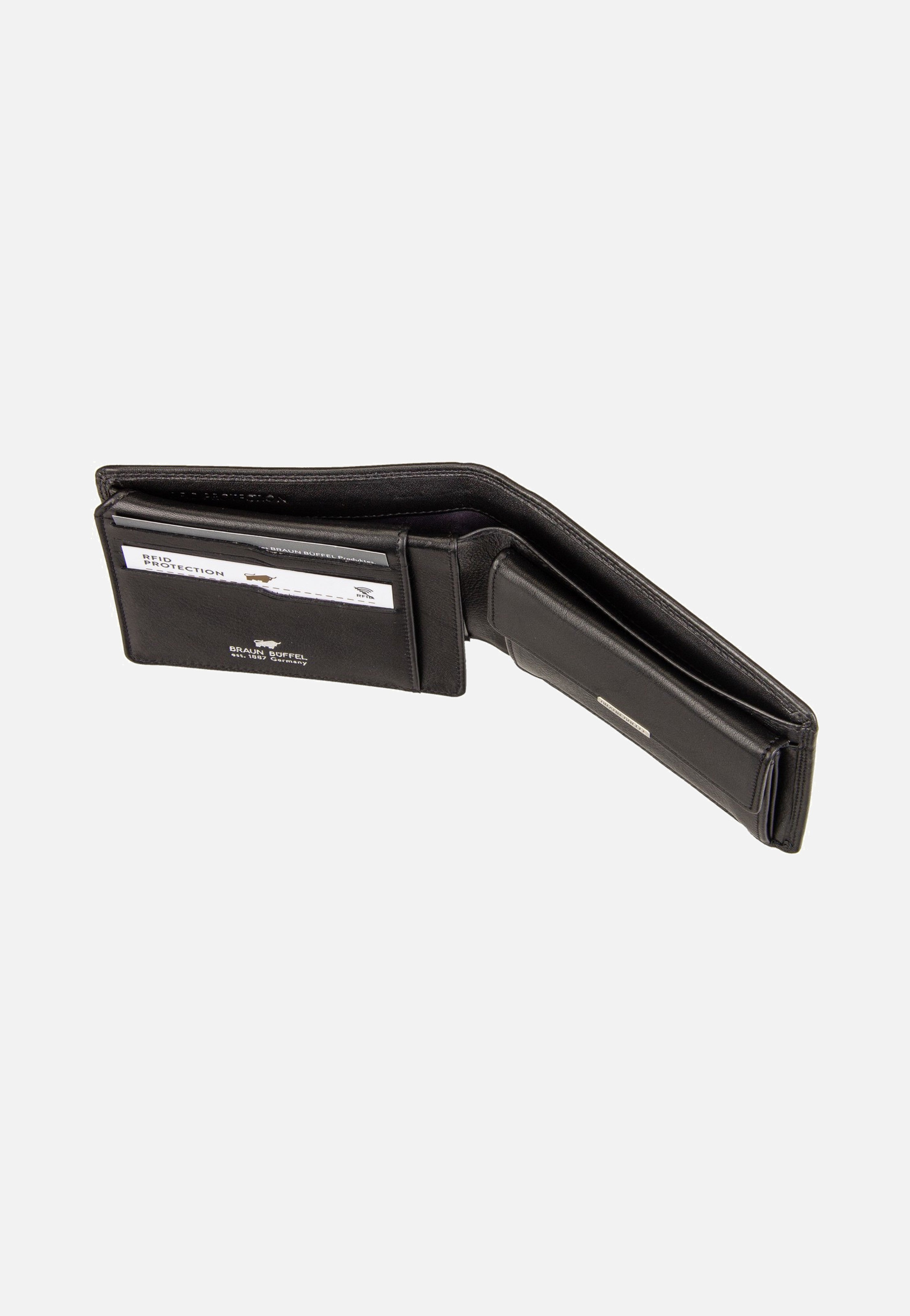 Braun Büffel Golf RFID Coin Wallet 8Cs Black Portemonnaie