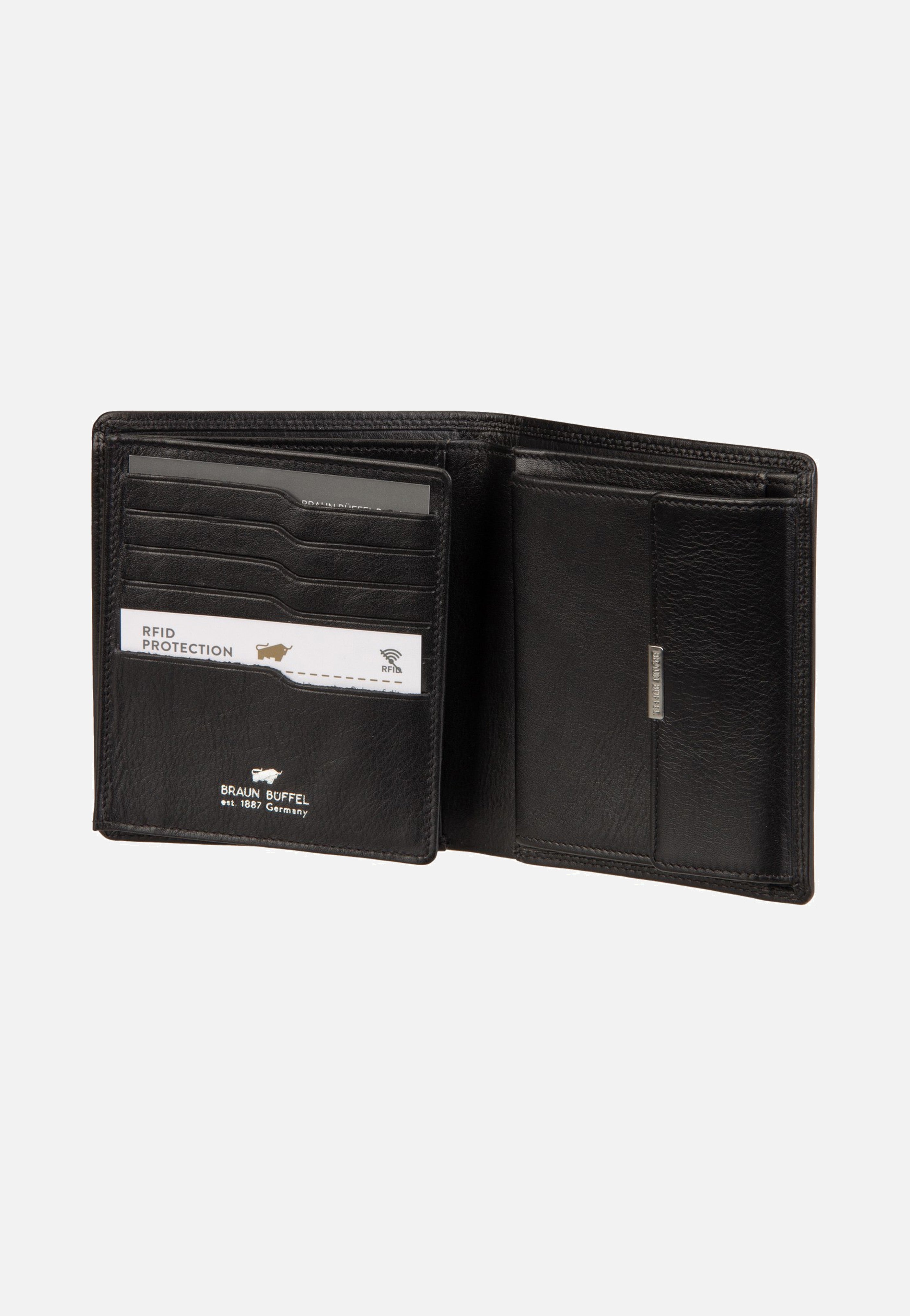 Braun Büffel Golf RFID Coin Wallet H 12Cs Black Portemonnaie
