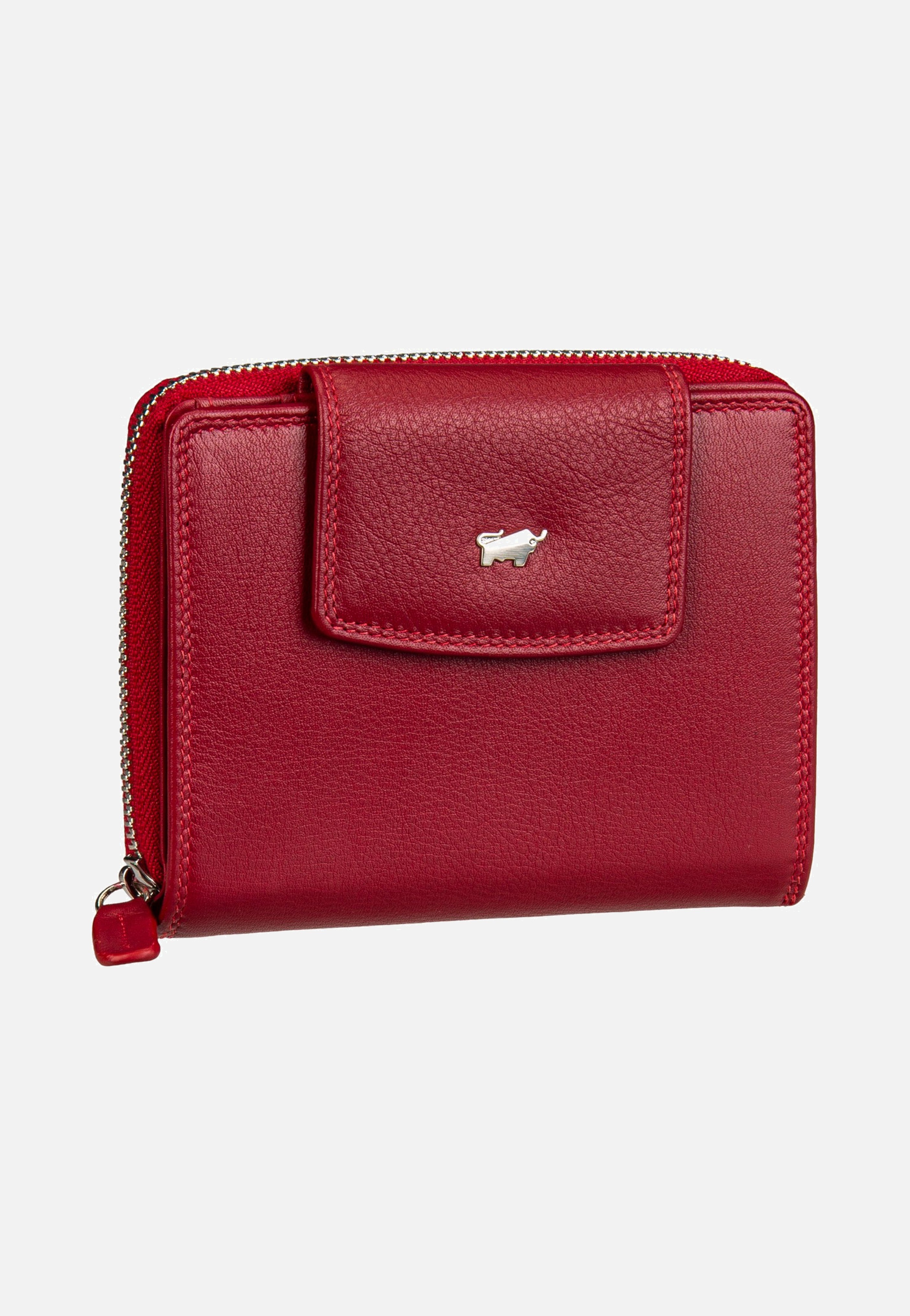 Braun Büffel Golf RFID Zip-Wallet M 12Cs Red Portemonnaie