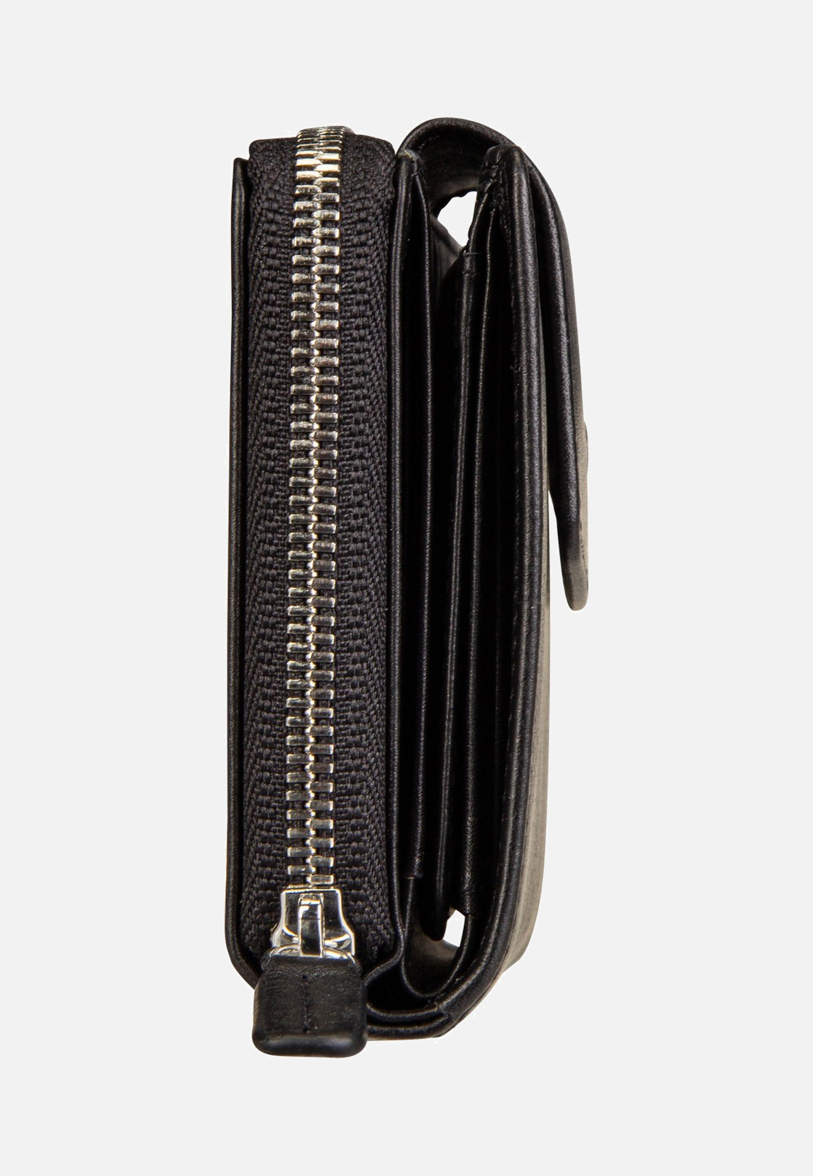Braun Büffel Golf RFID Zip-Wallet M 15Cs Black Portemonnaie