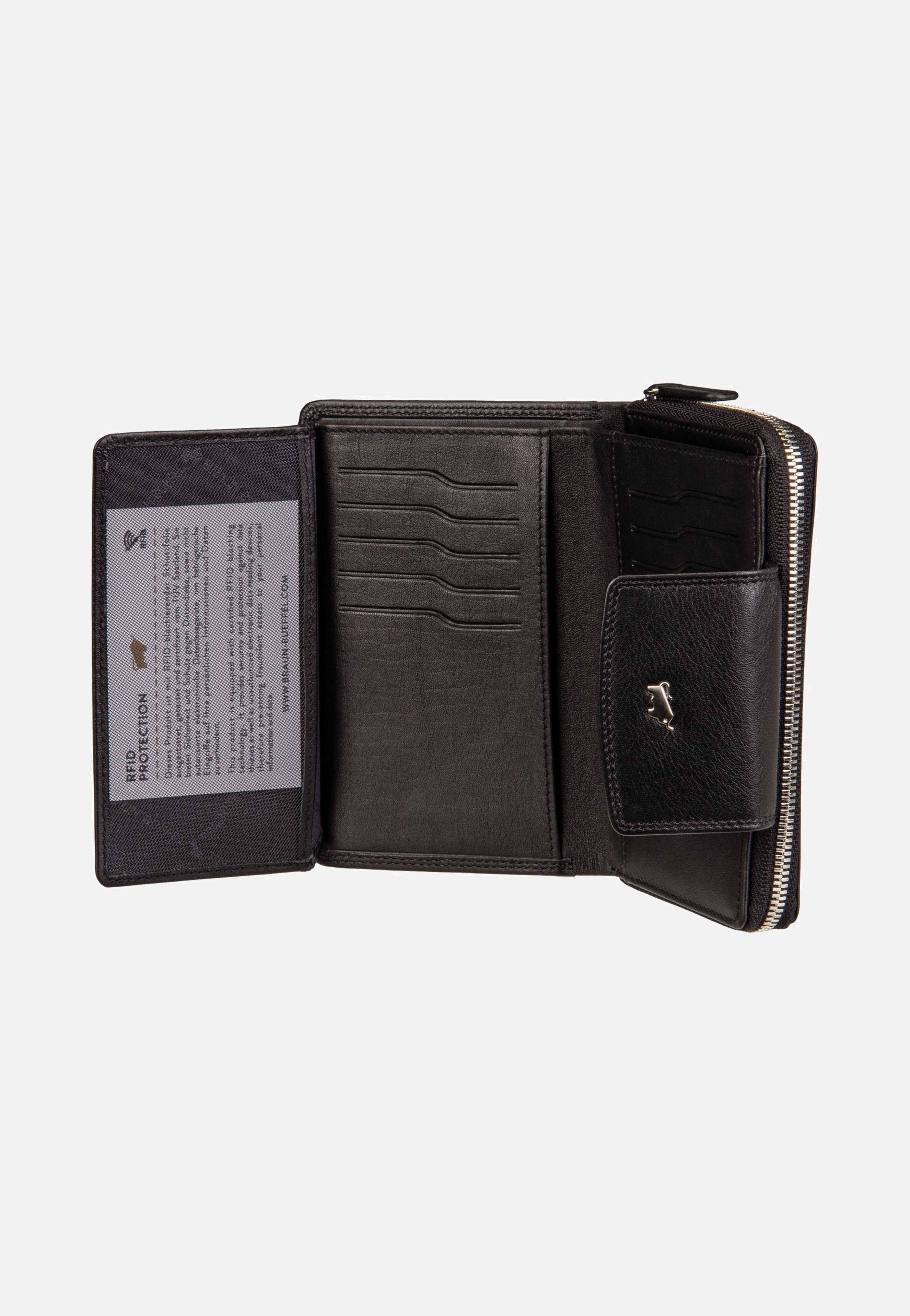Braun Büffel Golf RFID Zip-Wallet M 15Cs Black Portemonnaie