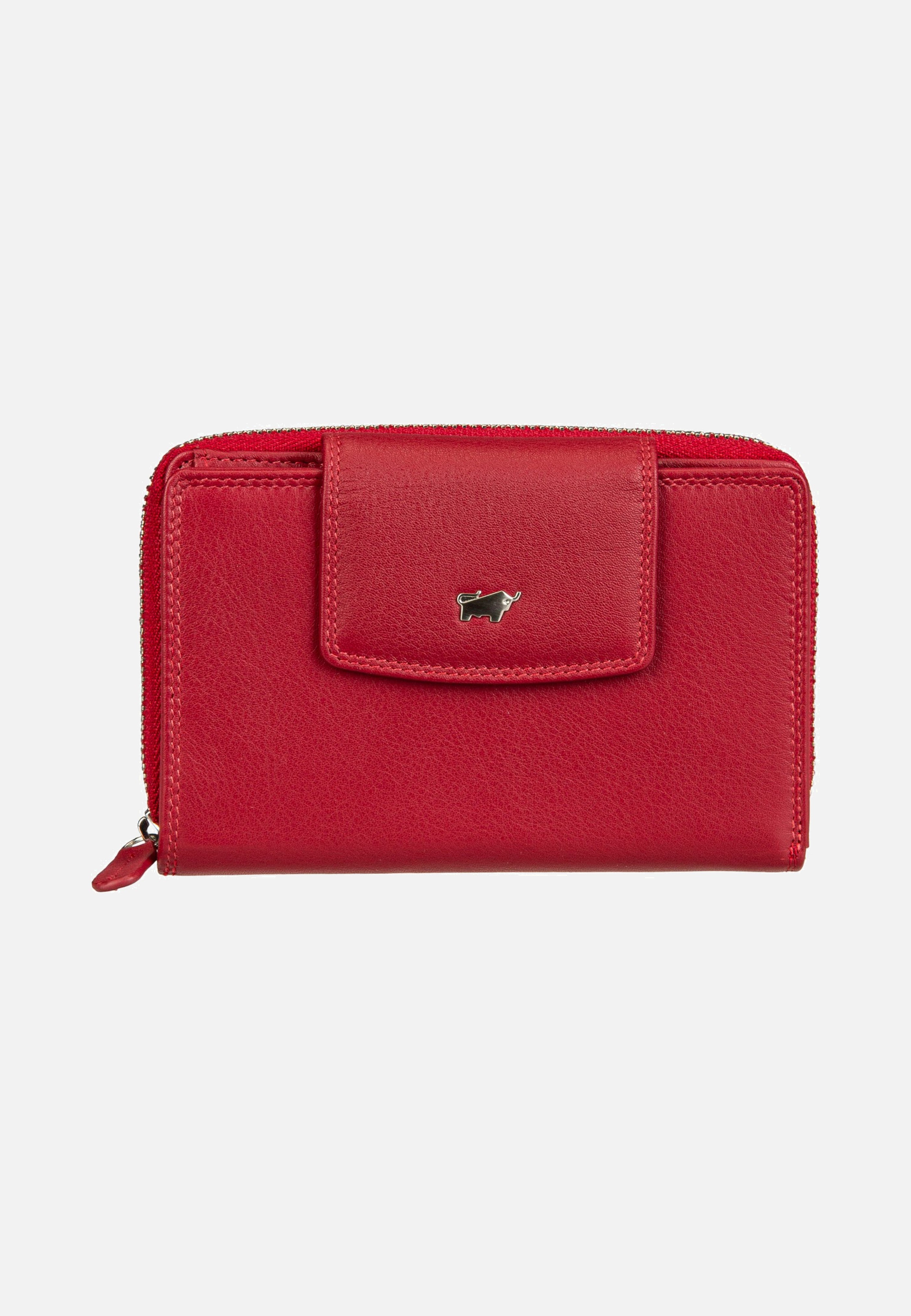 Braun Büffel Golf RFID Zip-Wallet M 15Cs Red Portemonnaie