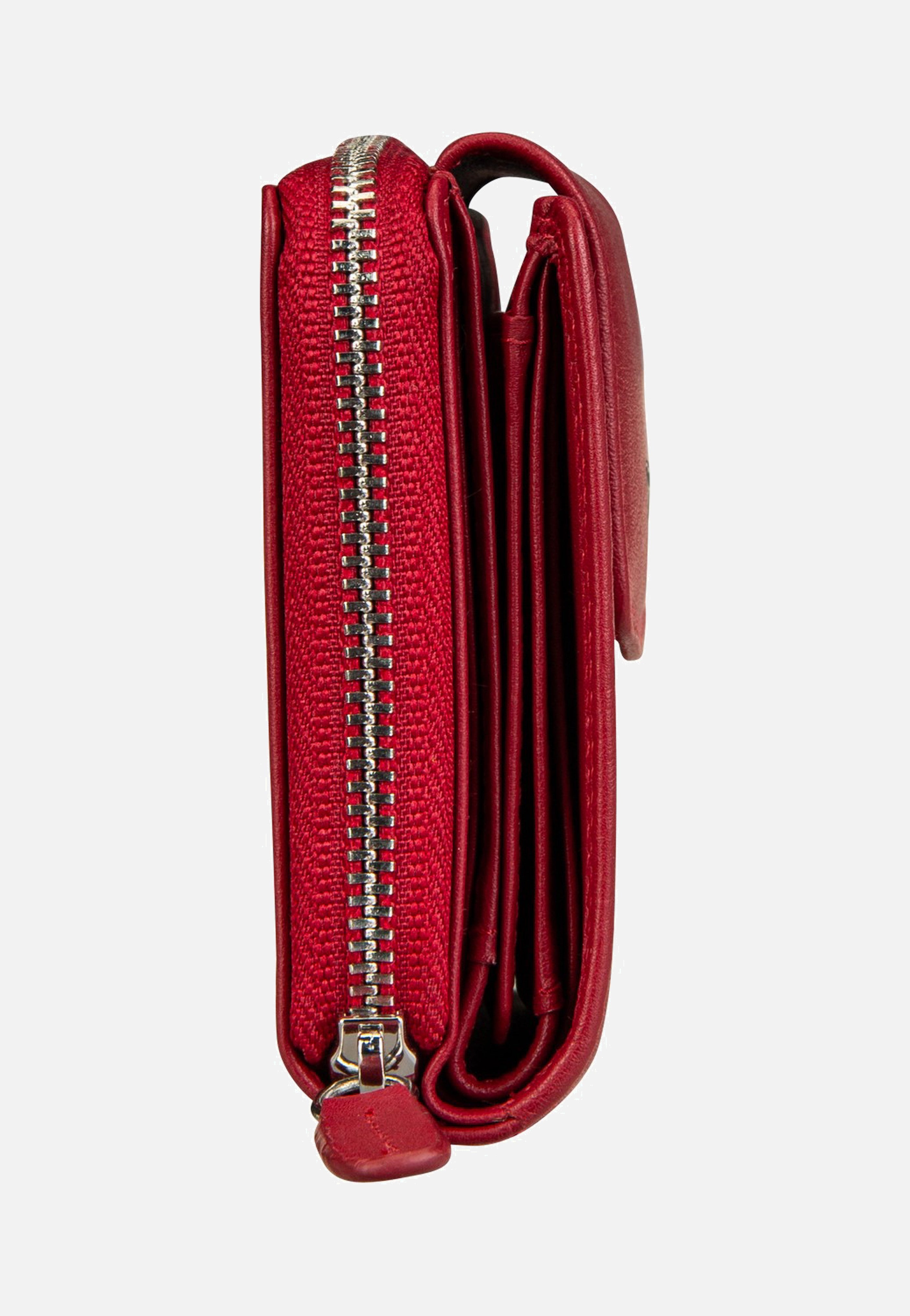 Braun Büffel Golf RFID Zip-Wallet M 15Cs Red Portemonnaie