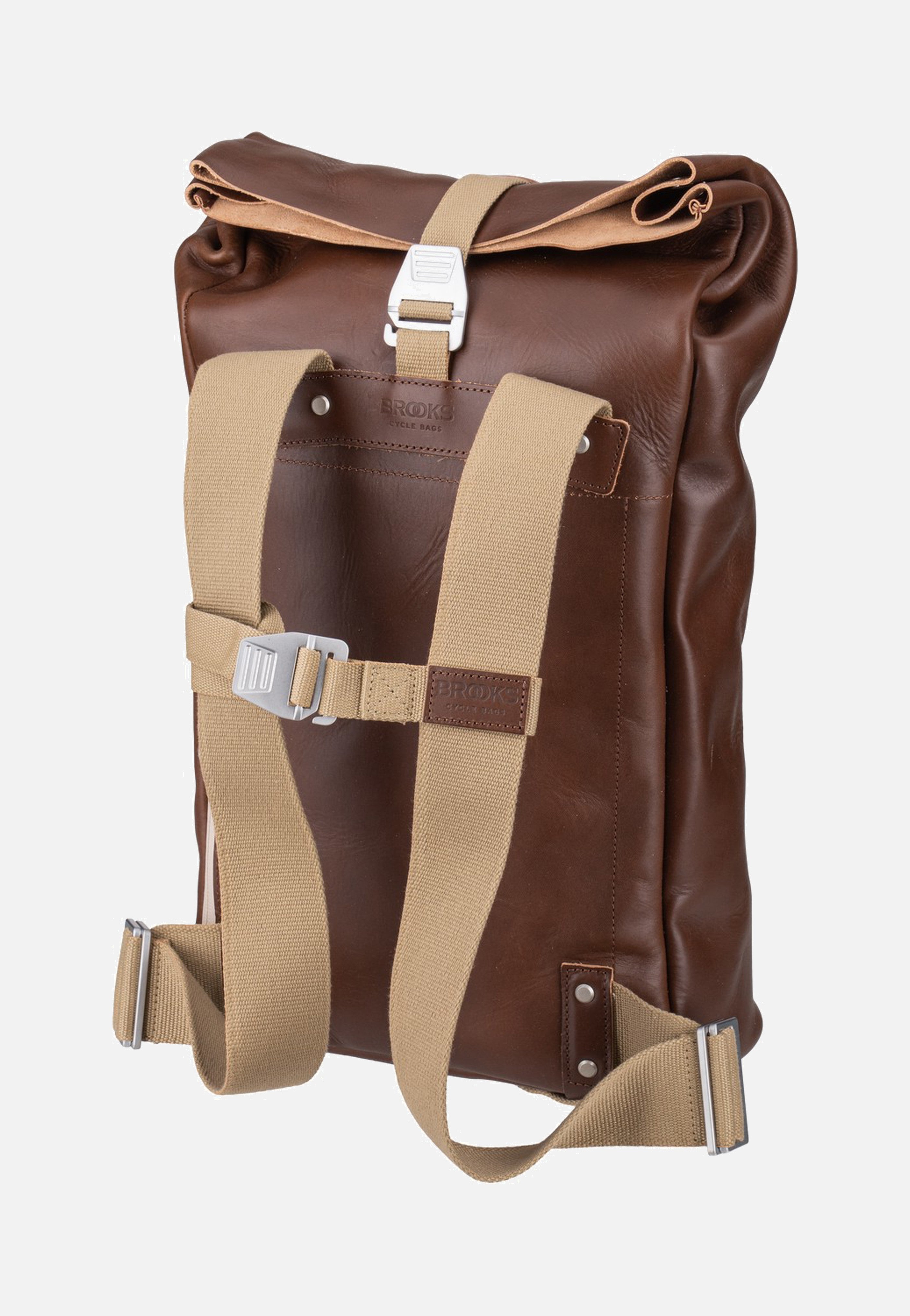 Brooks England Pickwick Reflective Leather 12L Brown Rolltop Rucksack