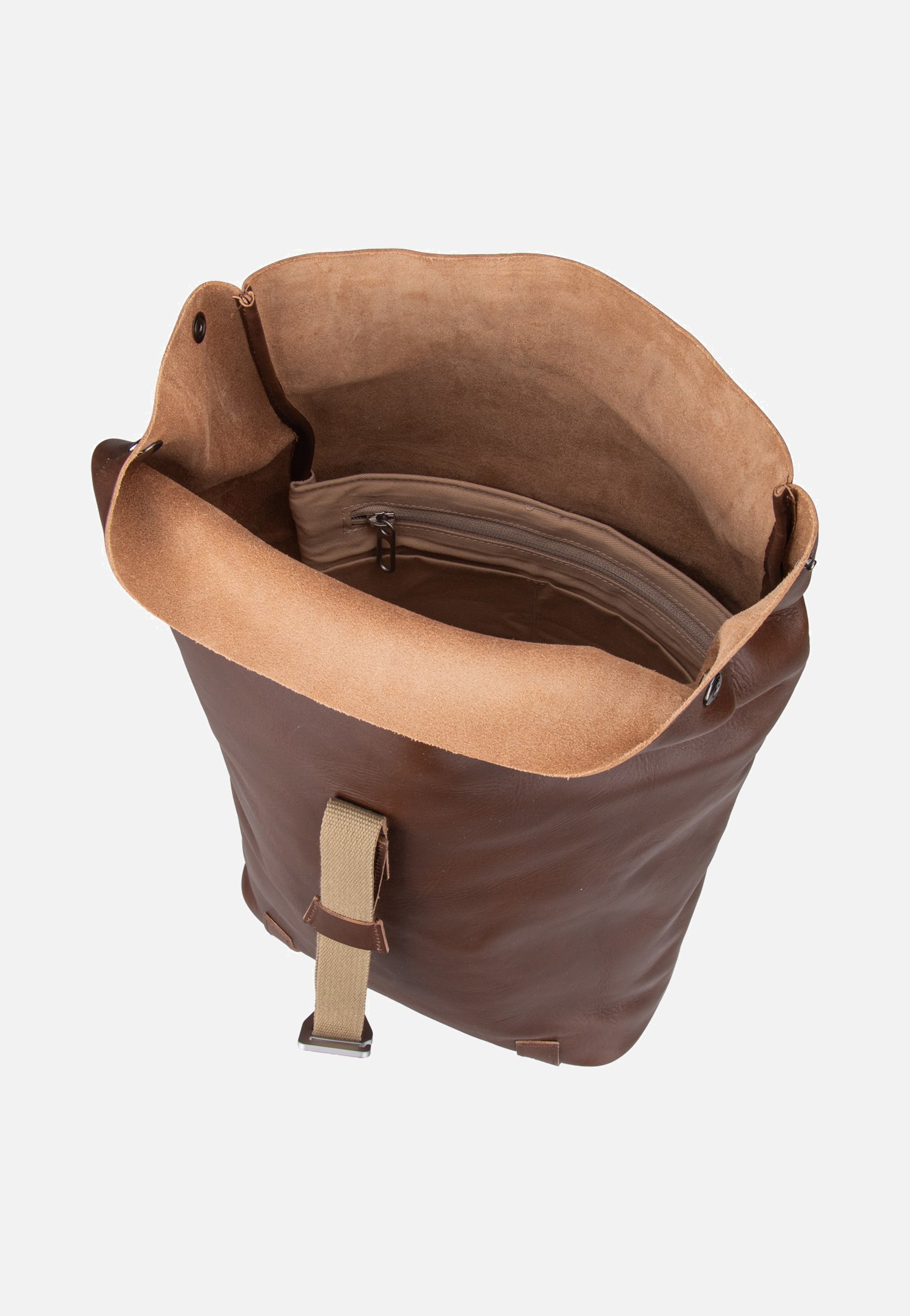 Brooks England - Pickwick Reflective Leather 12L Brown - Rolltop Backpack | Neutral-Image