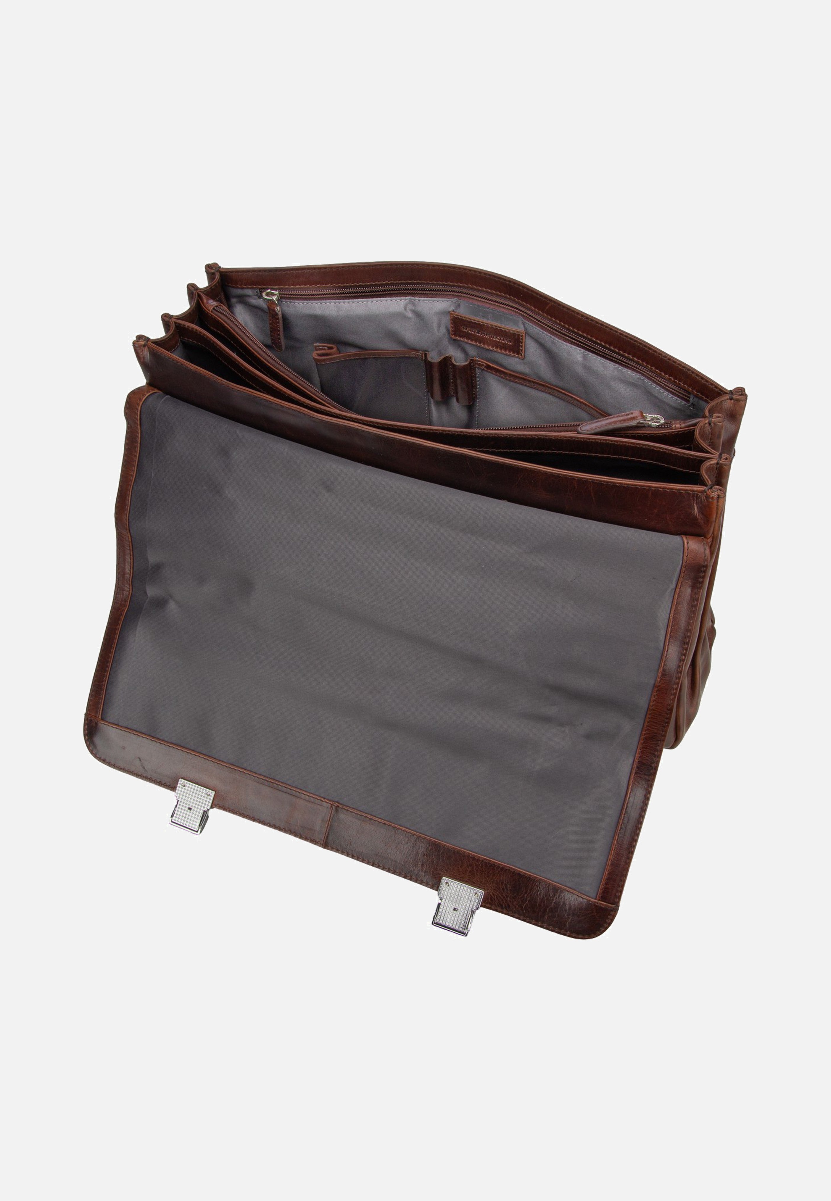 Bugatti Romano Briefcase Large Brown Aktentasche