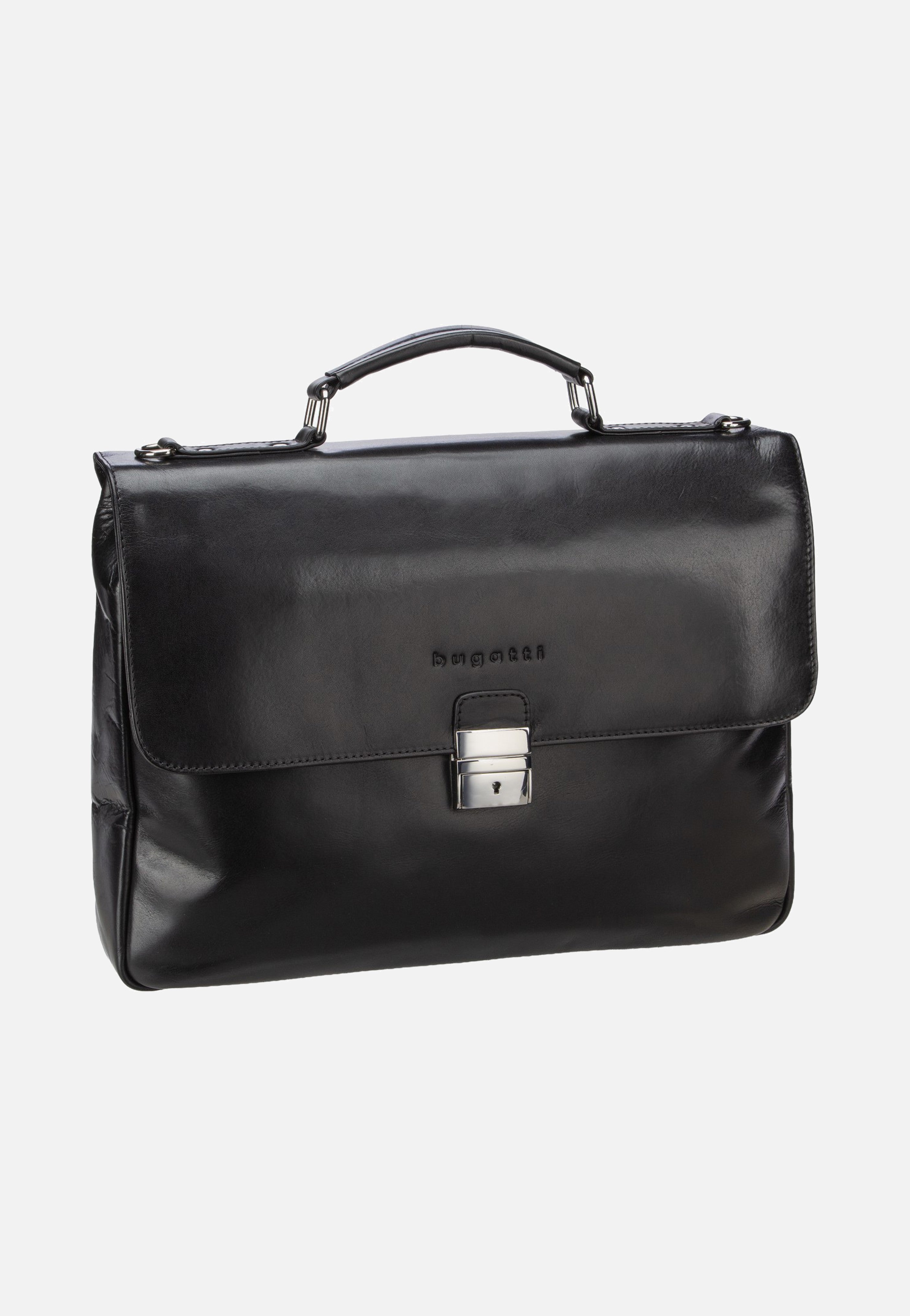 Bugatti Romano Briefcase Small Black Aktentasche