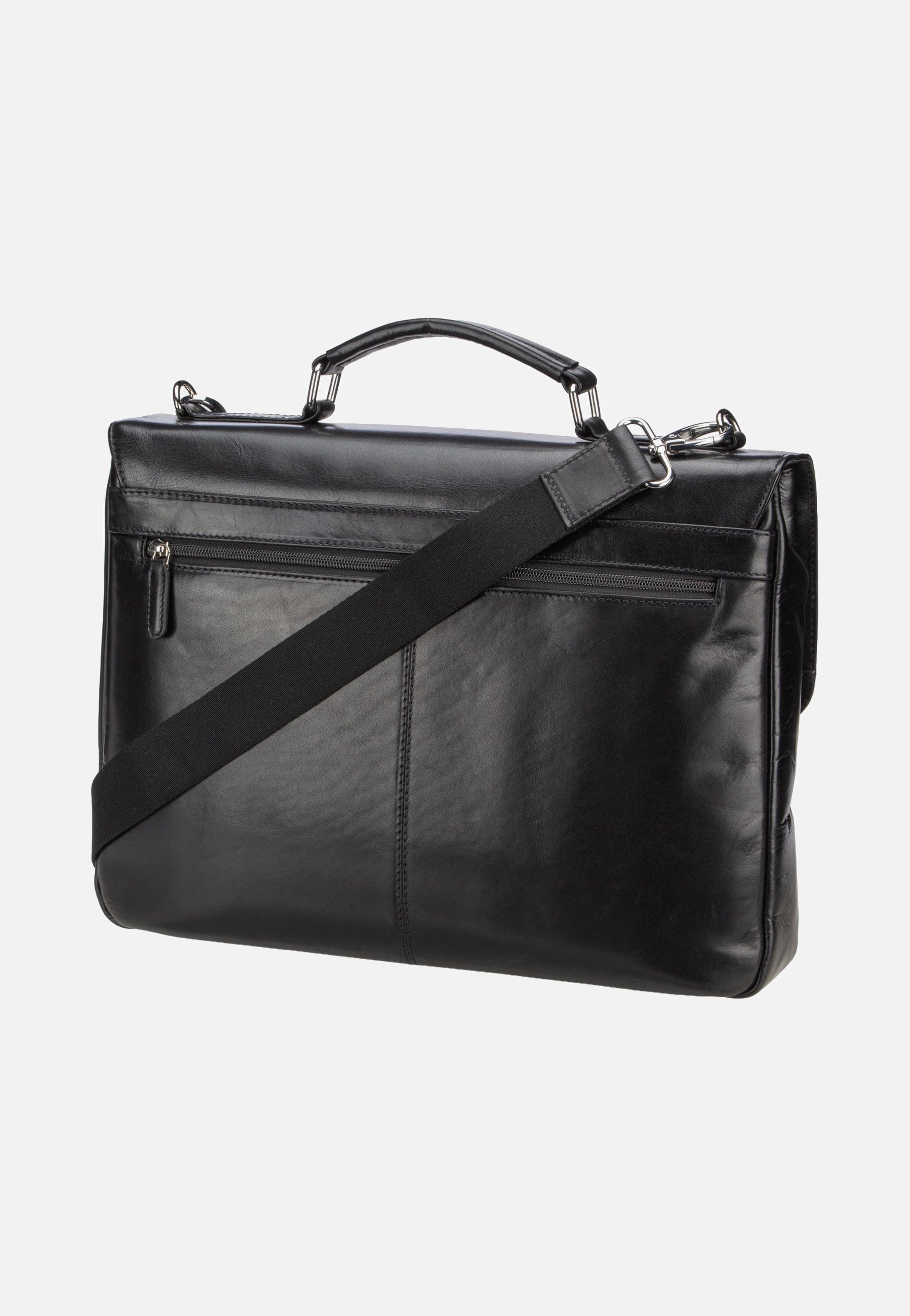 Bugatti Romano Briefcase Small Black Aktentasche