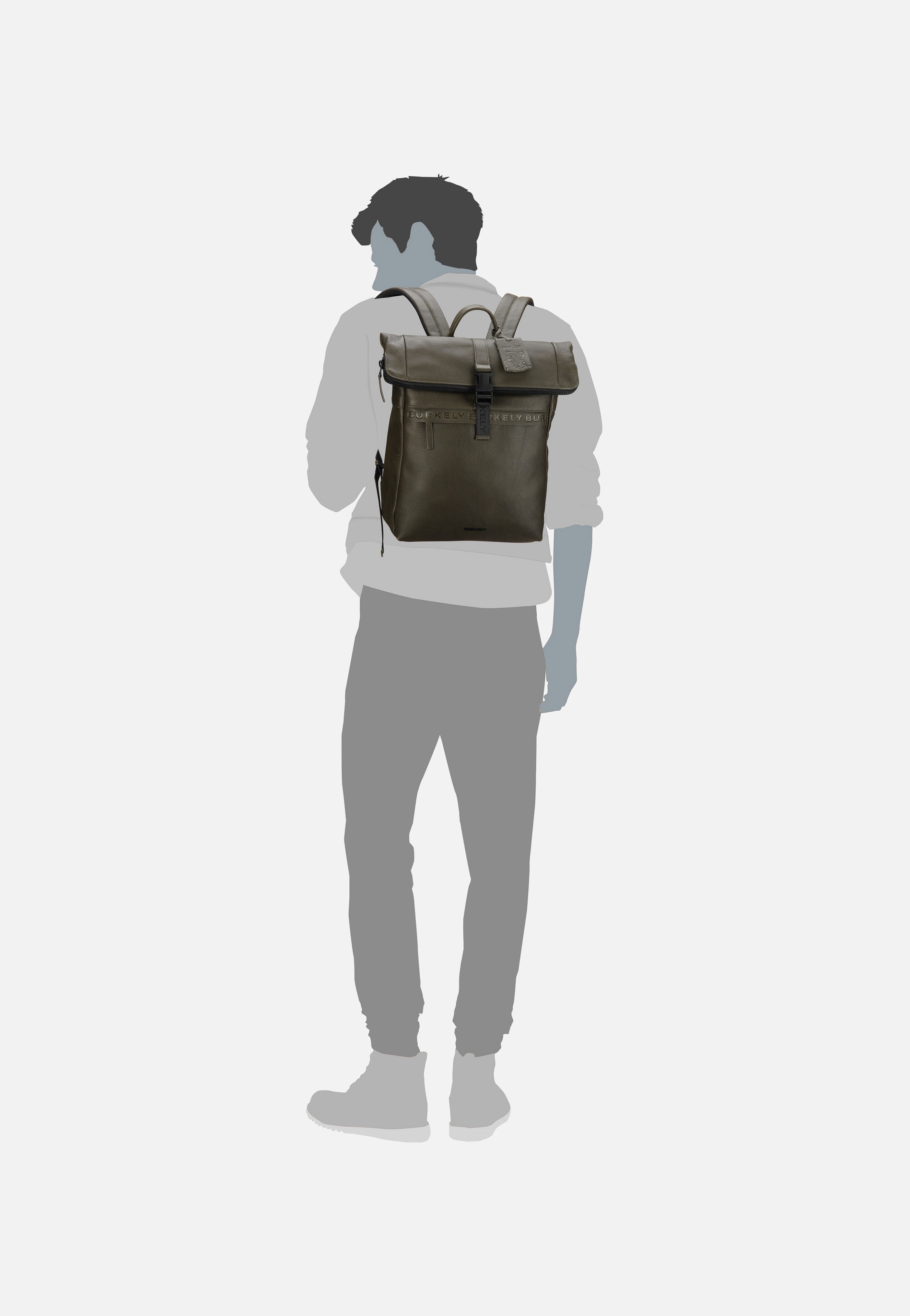 Burkely Minimal Mason 1000805 Green Rolltop Rucksack