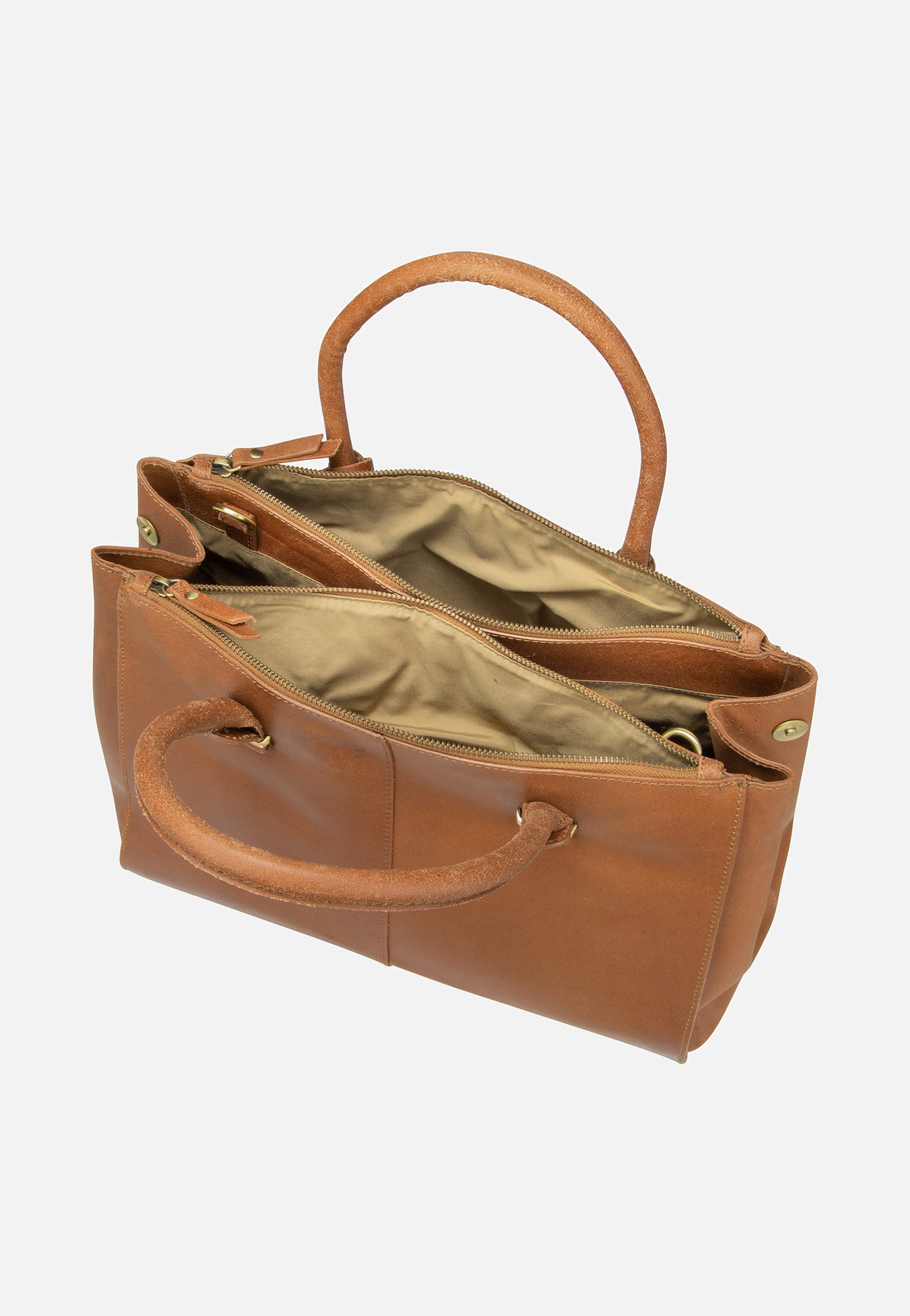 Burkely - Vintage Wieske 2-Zipper 6971 Cognac - Bowling Bag | Women-Image