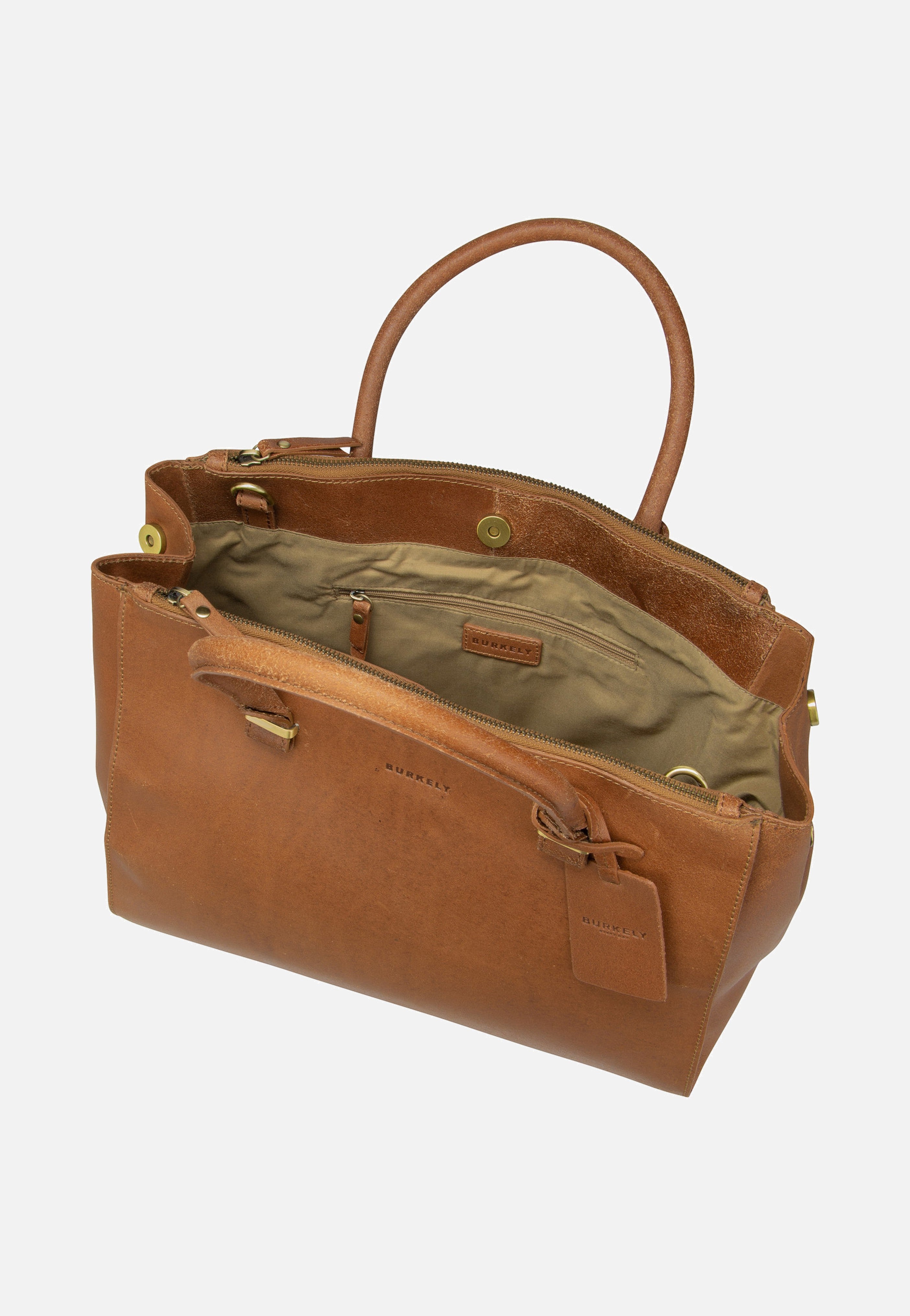 Burkely - Vintage Wieske 2-Zipper 6971 Cognac - Bowling Bag | Women-Image