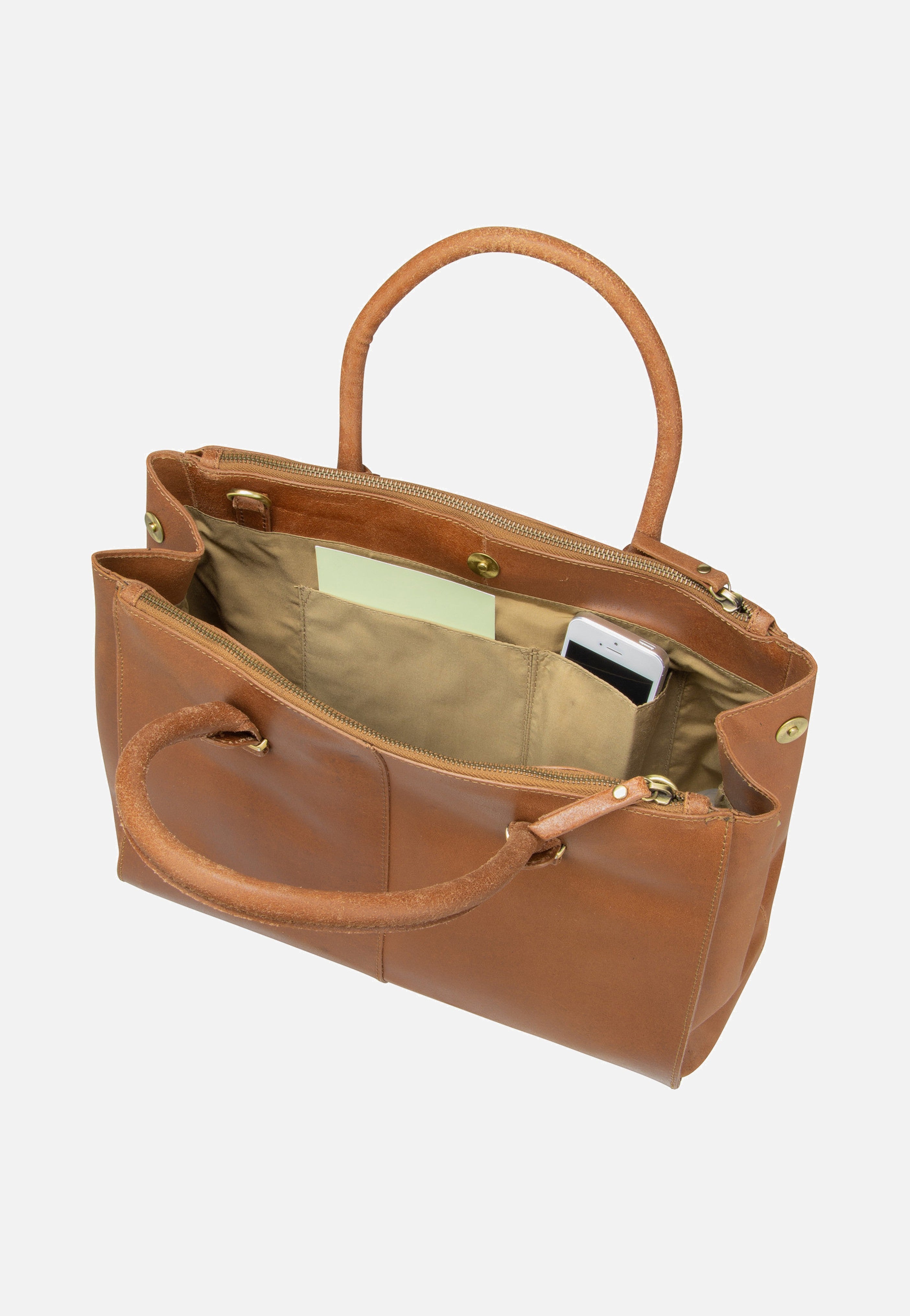 Burkely - Vintage Wieske 2-Zipper 6971 Cognac - Bowling Bag | Women-Image