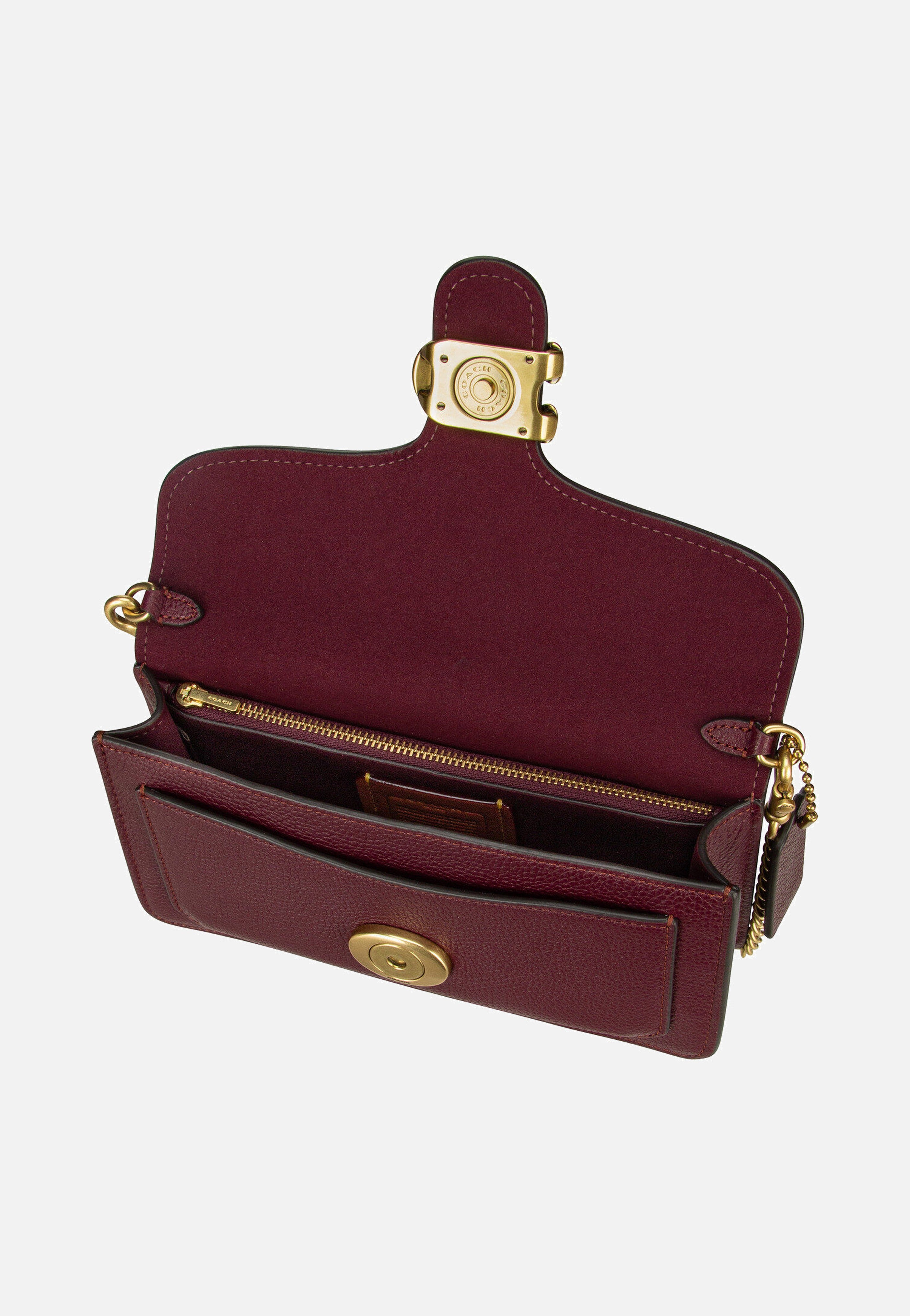 COACH - Tabby Chain Clutch Polished Pebble Merlot - Crossbody Bag | Women-Image