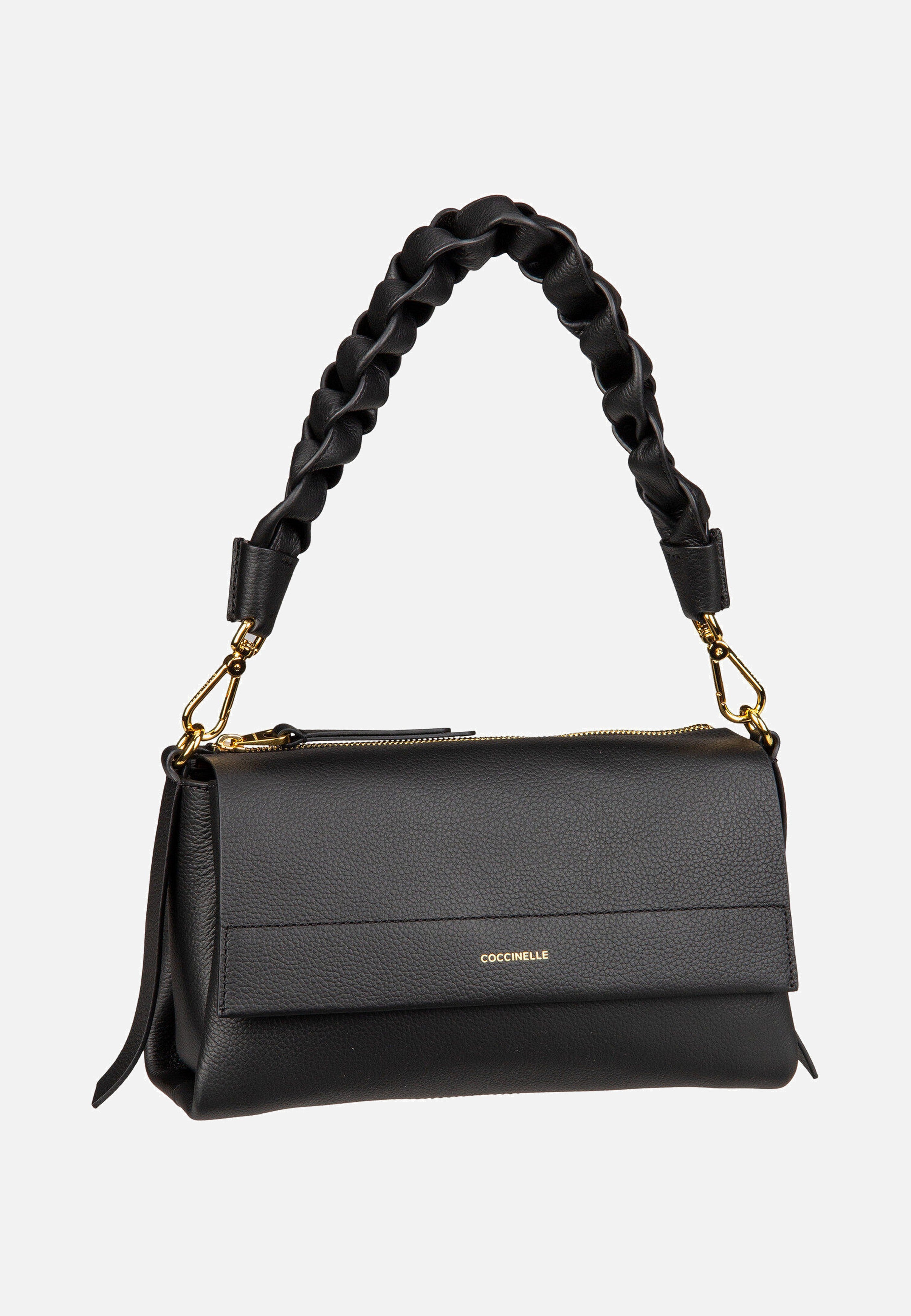 Coccinelle - Boheme Grana Double 1201 Noir/Cognac - Shoulder Bag | Women-Image