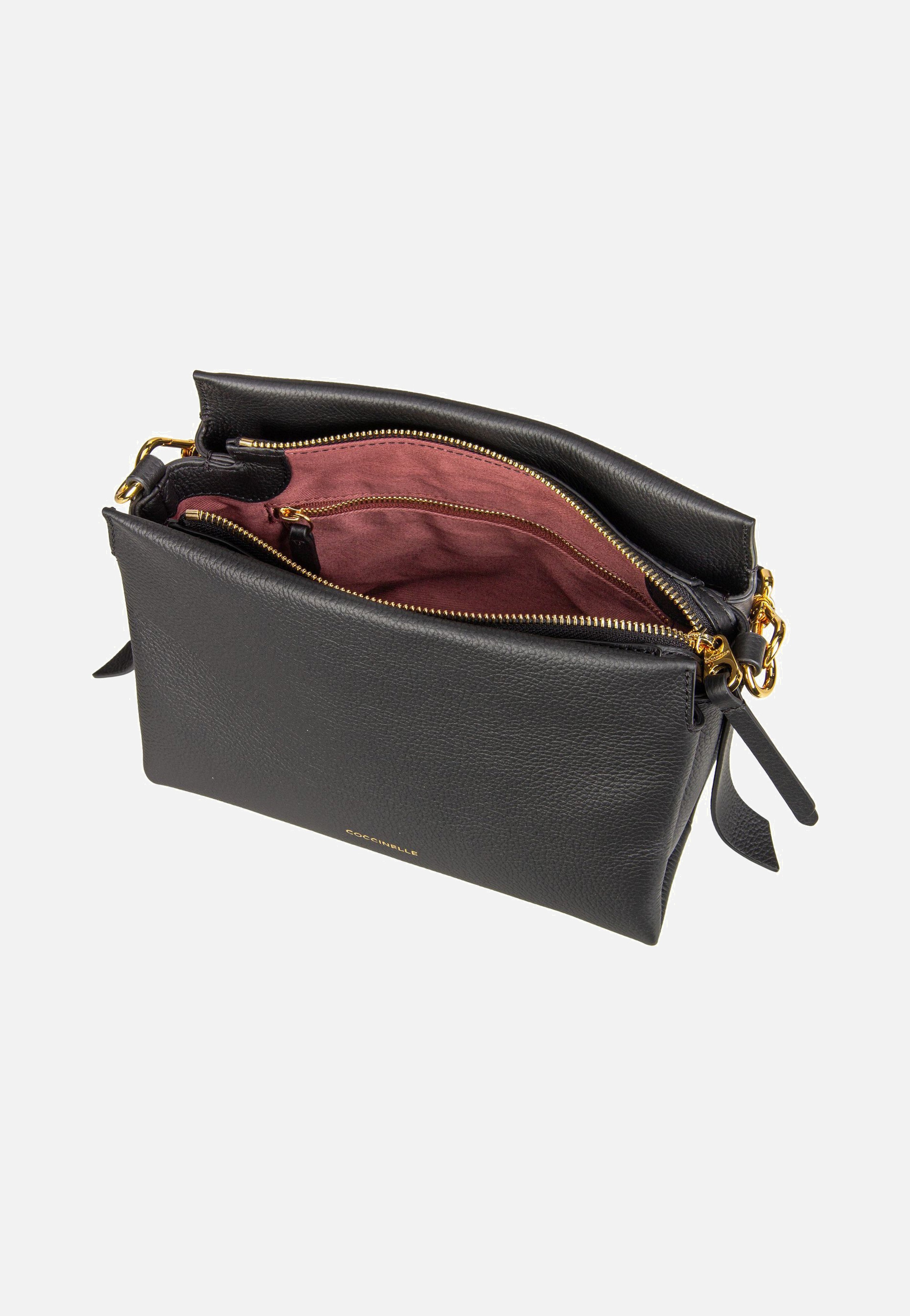 Coccinelle - Boheme Grana Double 5801 Noir/Cognac - Handle Bag | Women-Image
