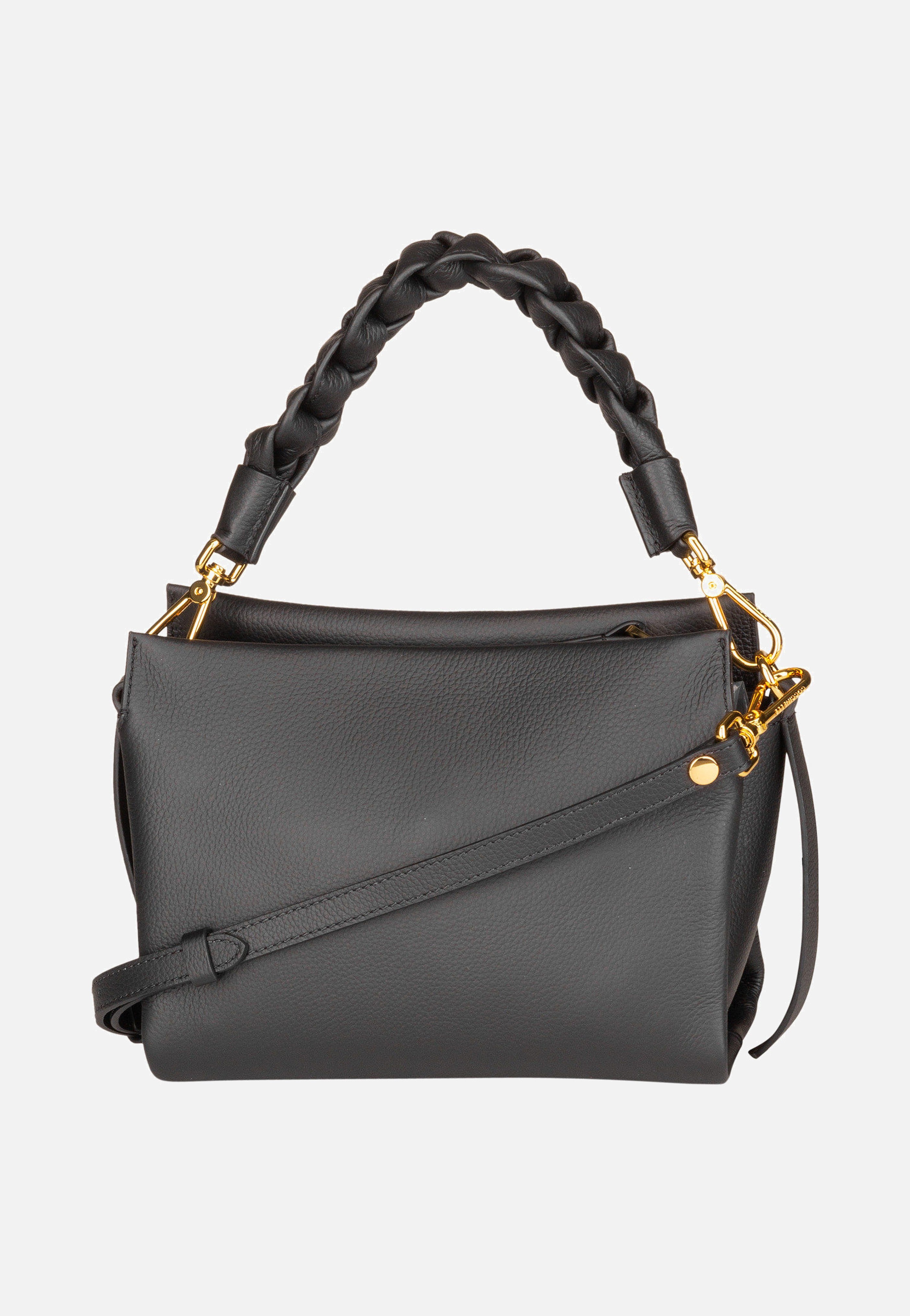 Coccinelle Boheme Grana Double 5801 Noir/Cuir Handle Bag