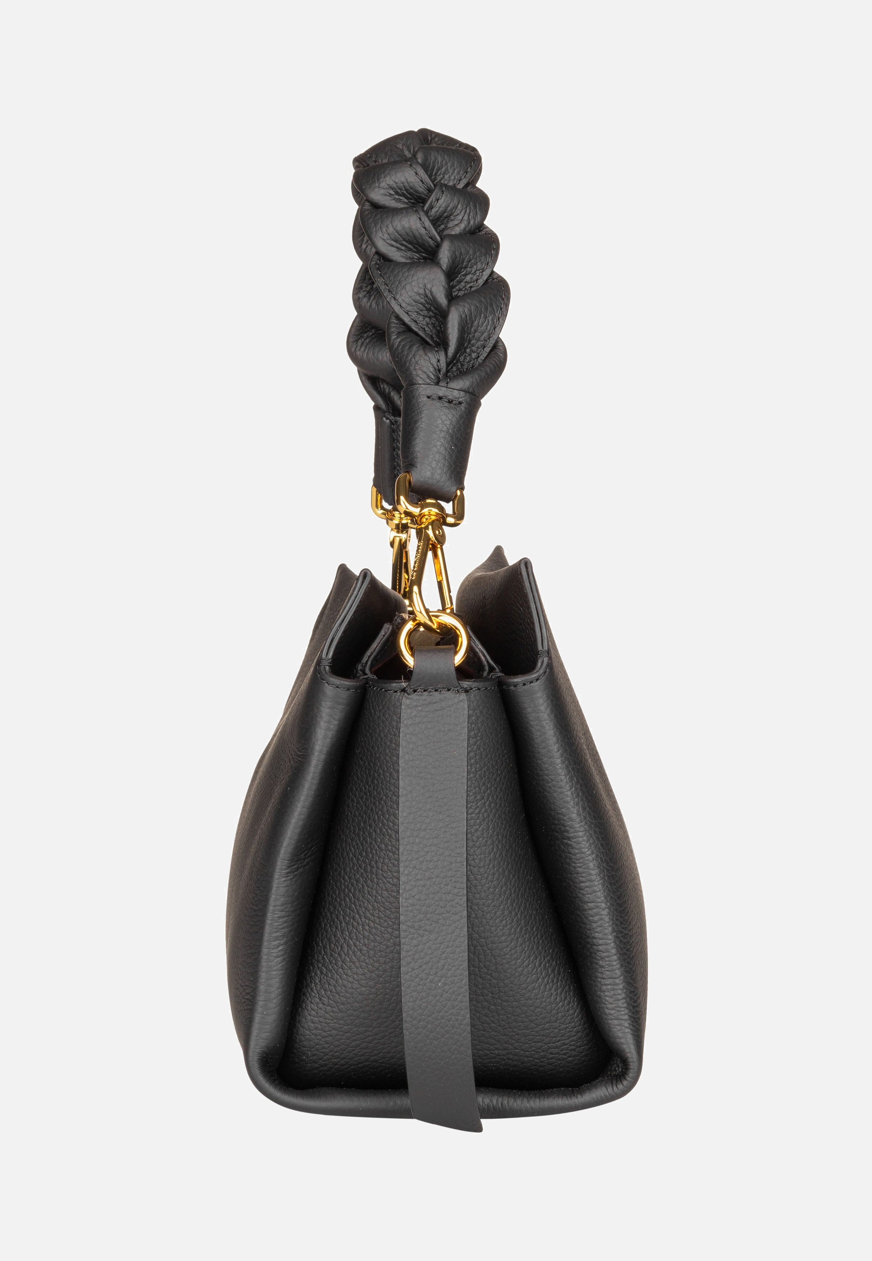 Coccinelle Boheme Grana Double 5801 Noir/Cuir Handle Bag
