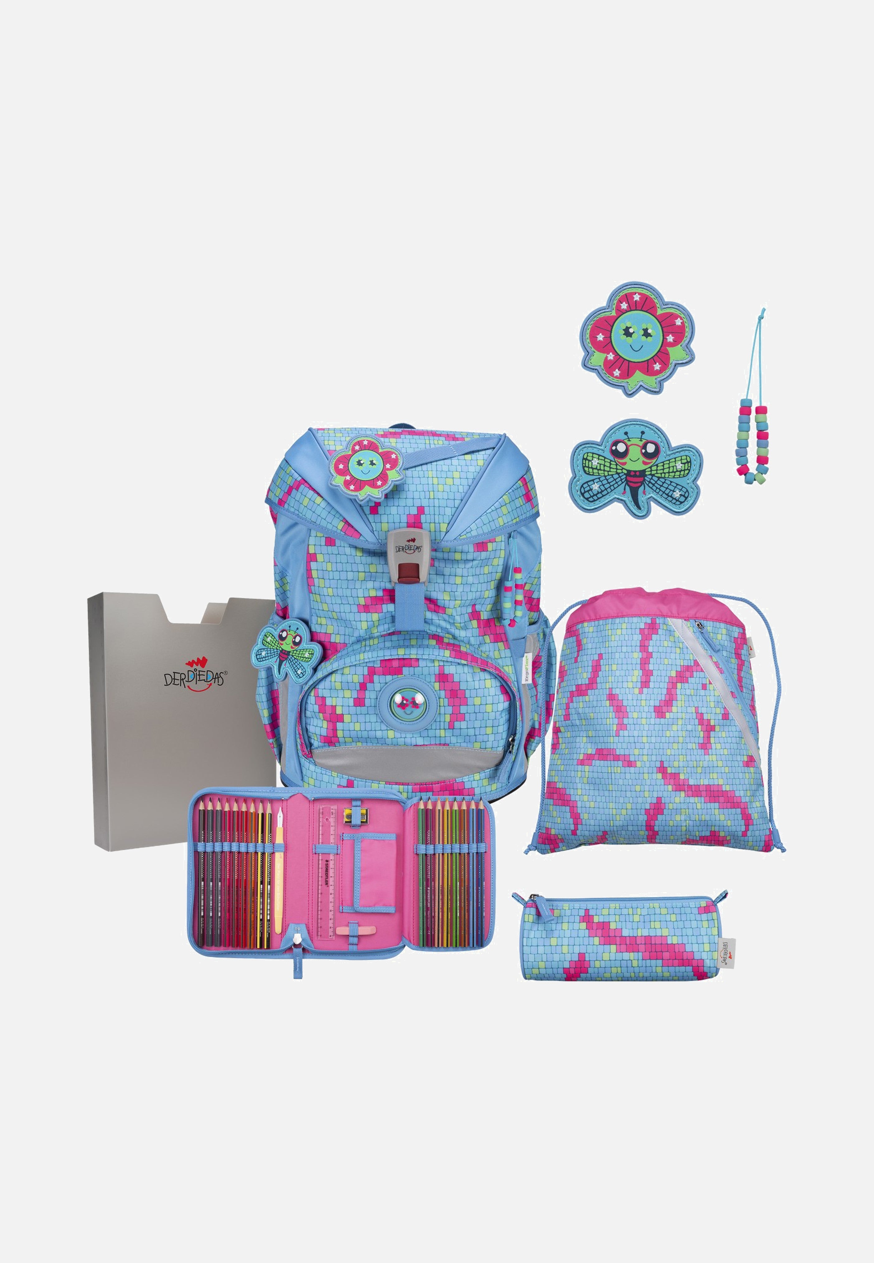 DerDieDas ErgoFlex Set 1 Happy Pixel School Rucksack