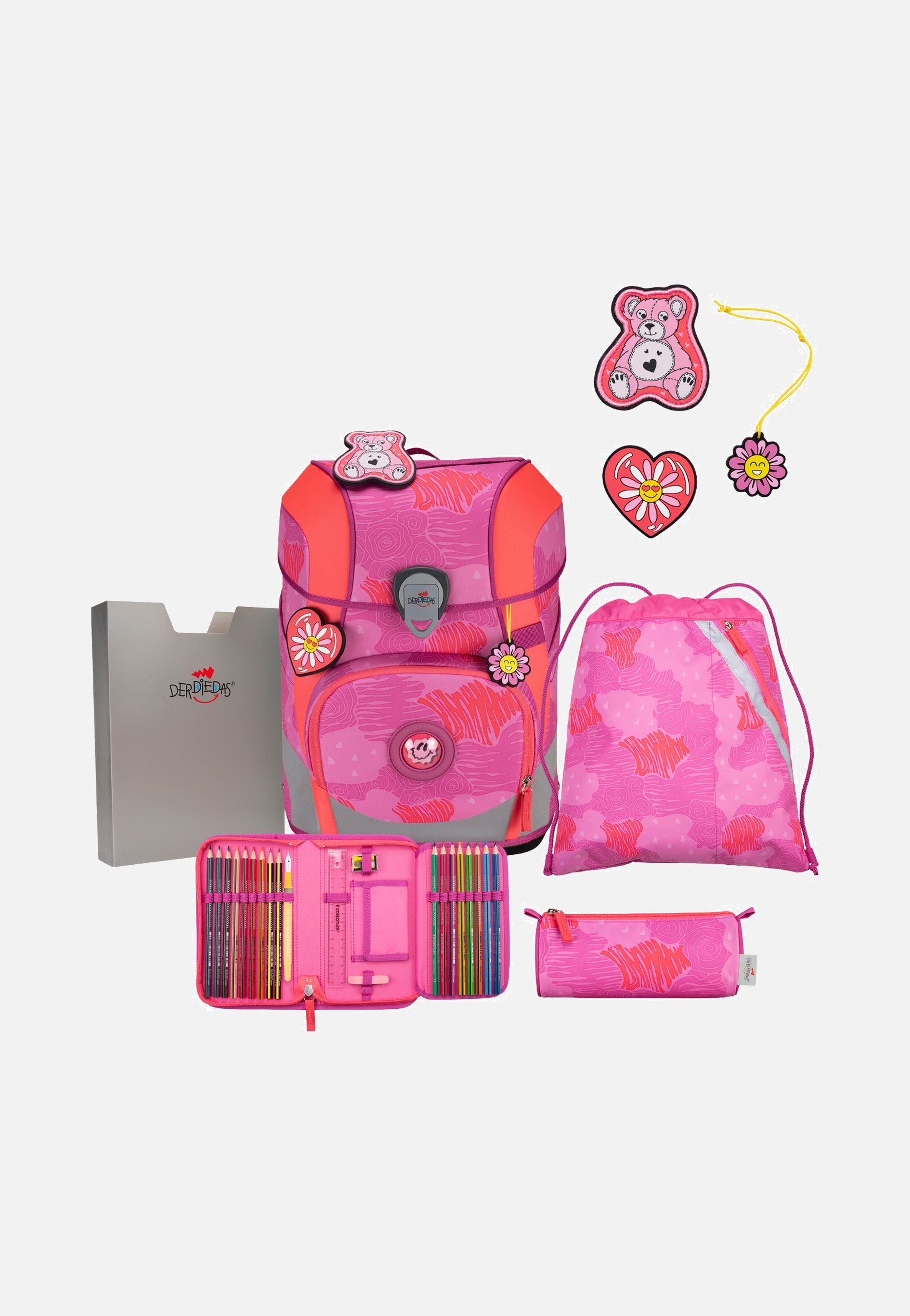DerDieDas - ErgoFlex Tiny Set Roses - School Backpack | Neutral-Image