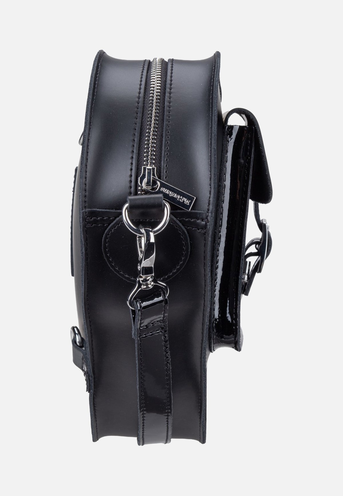 Dr. Martens Heart Backpack Black Kiev Patent Lamper Smooth Rucksack