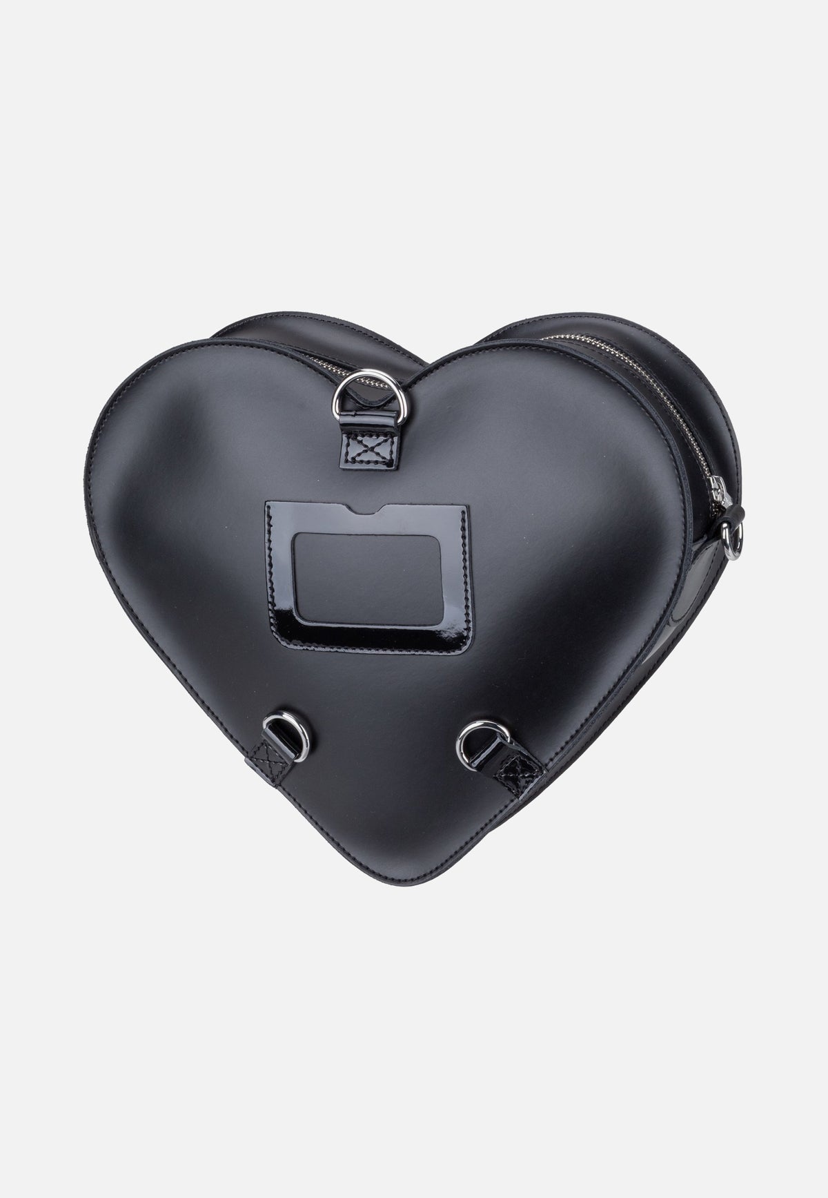 Dr. Martens Heart Backpack Black Kiev Patent Lamper Smooth Rucksack