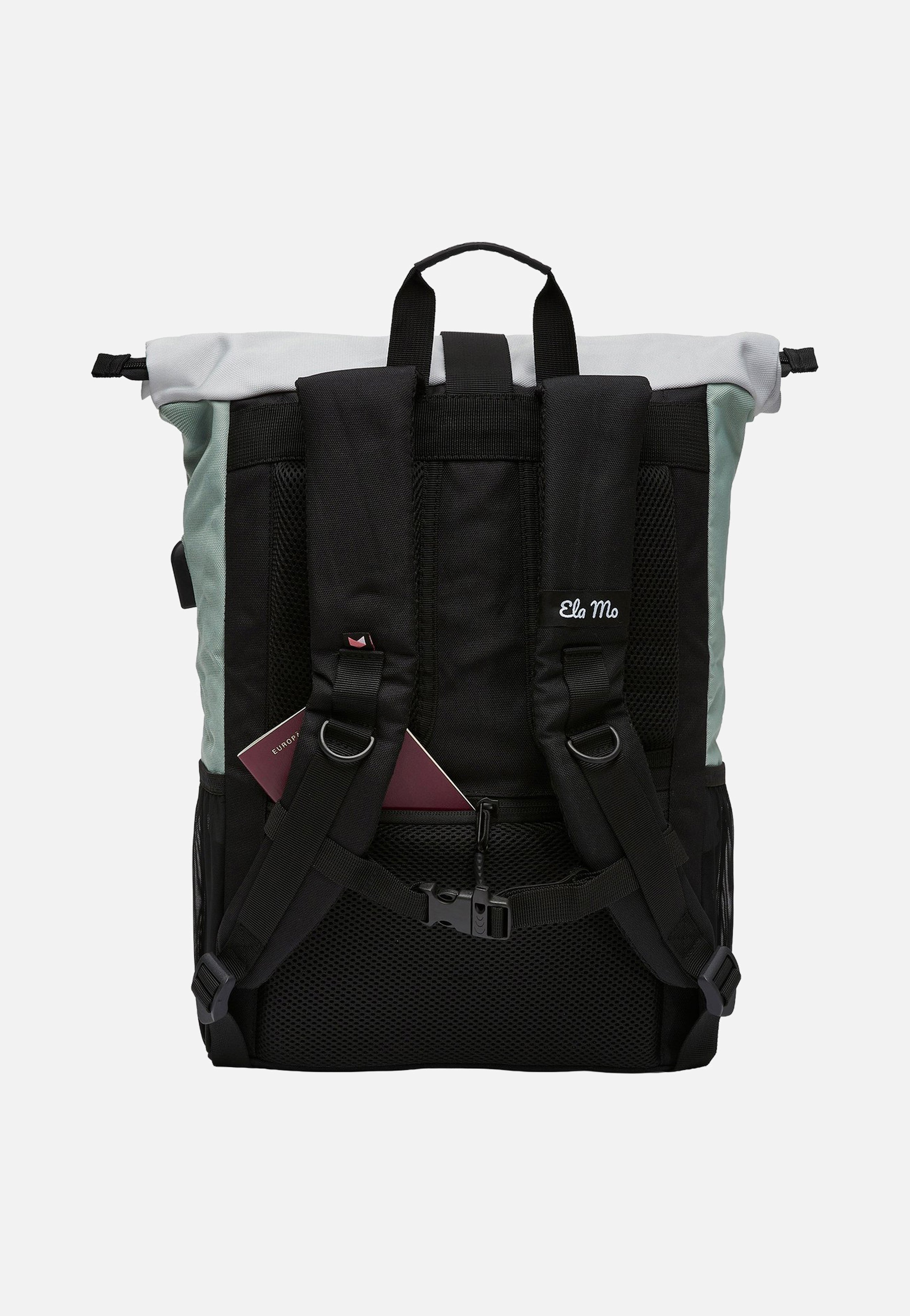 Ela Mo Rolltop Mintgrey Rolltop Backpack