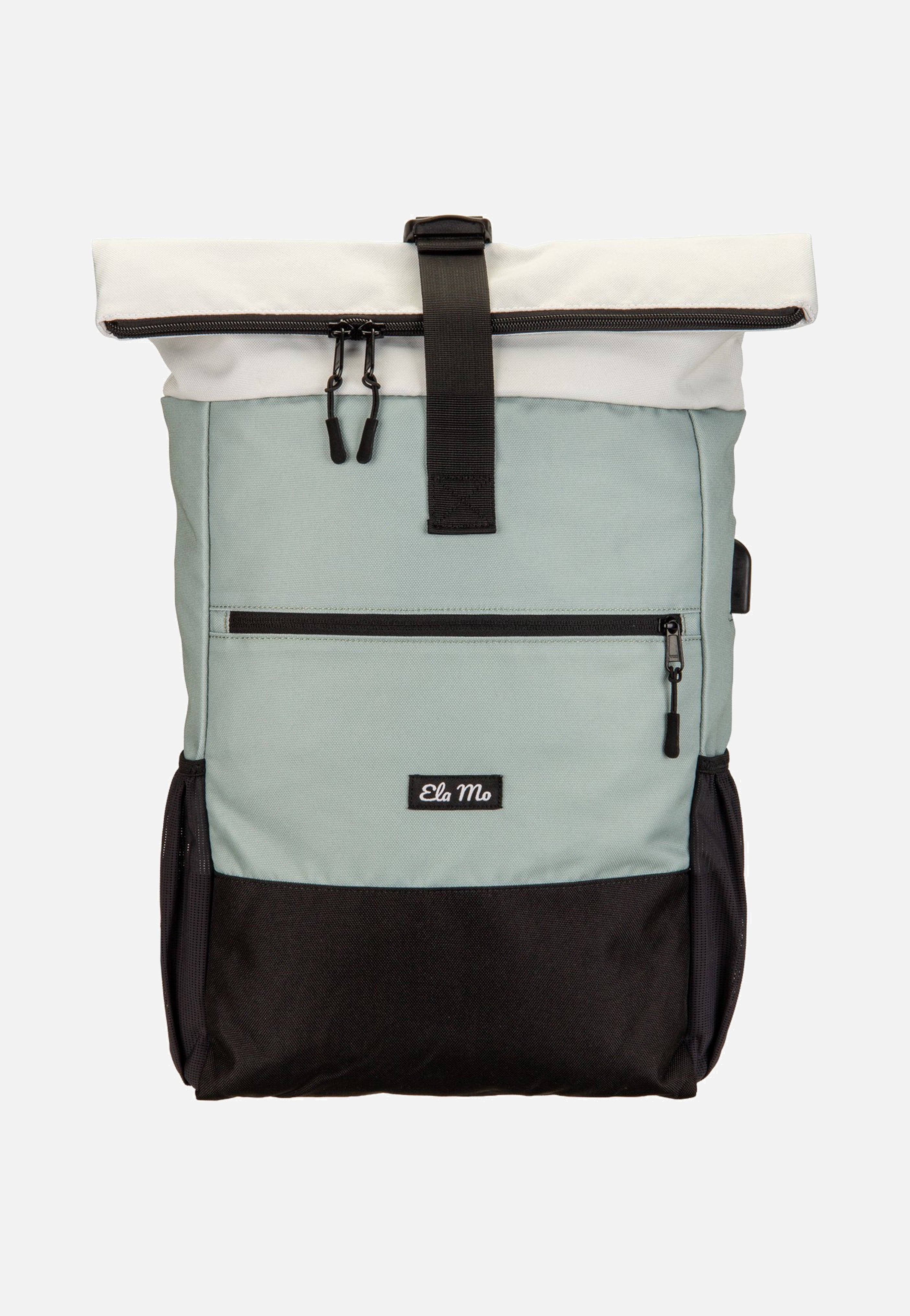 Ela Mo Rolltop Mintgrey Rolltop Backpack