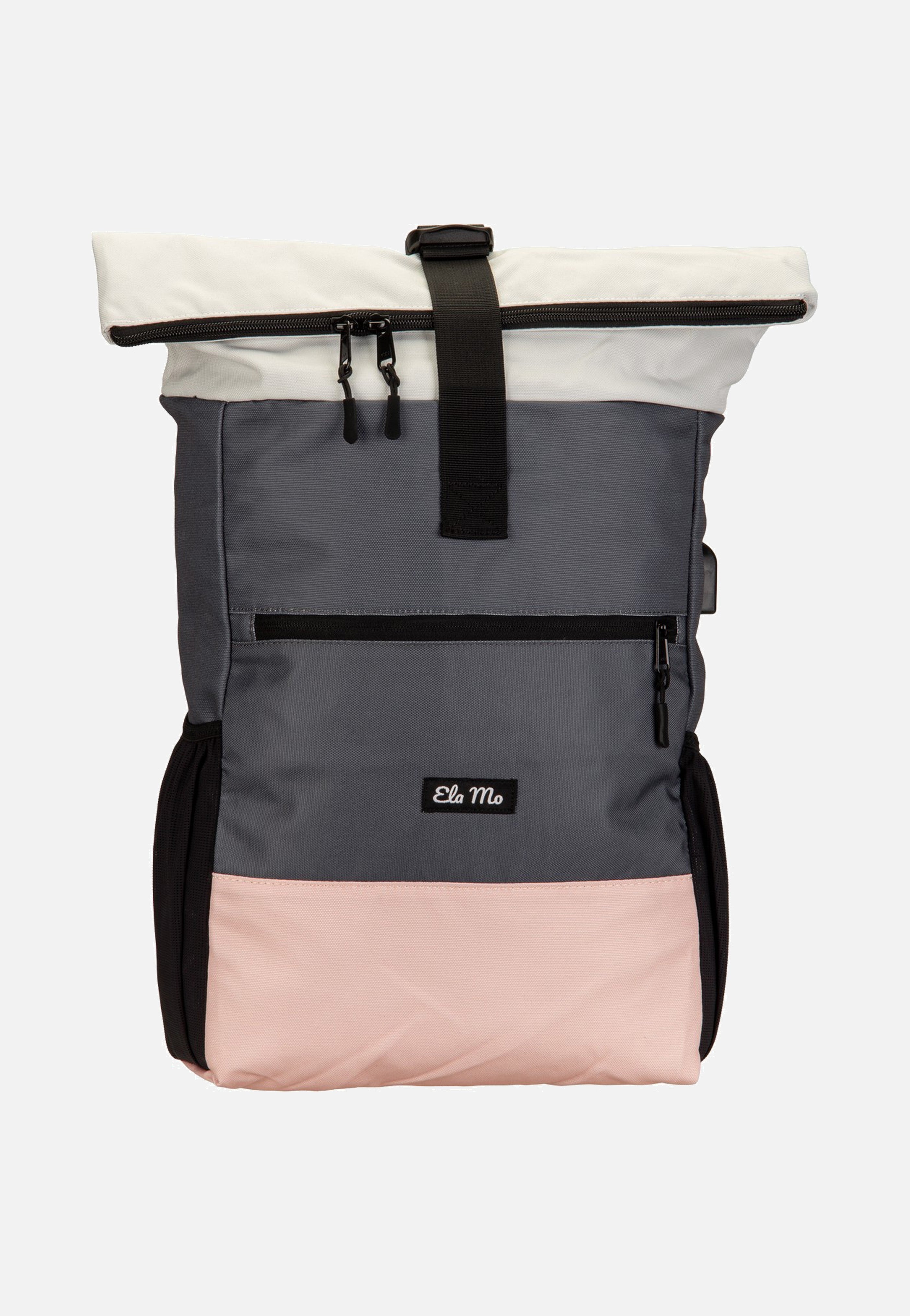 Ela Mo Rolltop Rose On Rocks Rolltop Backpack