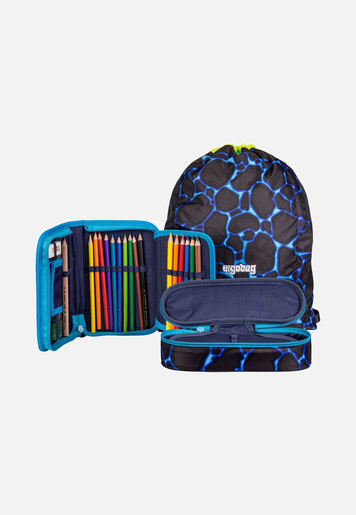 ergobag cubo light Set COLOR FLASH Bärassic Garden Schulranzen