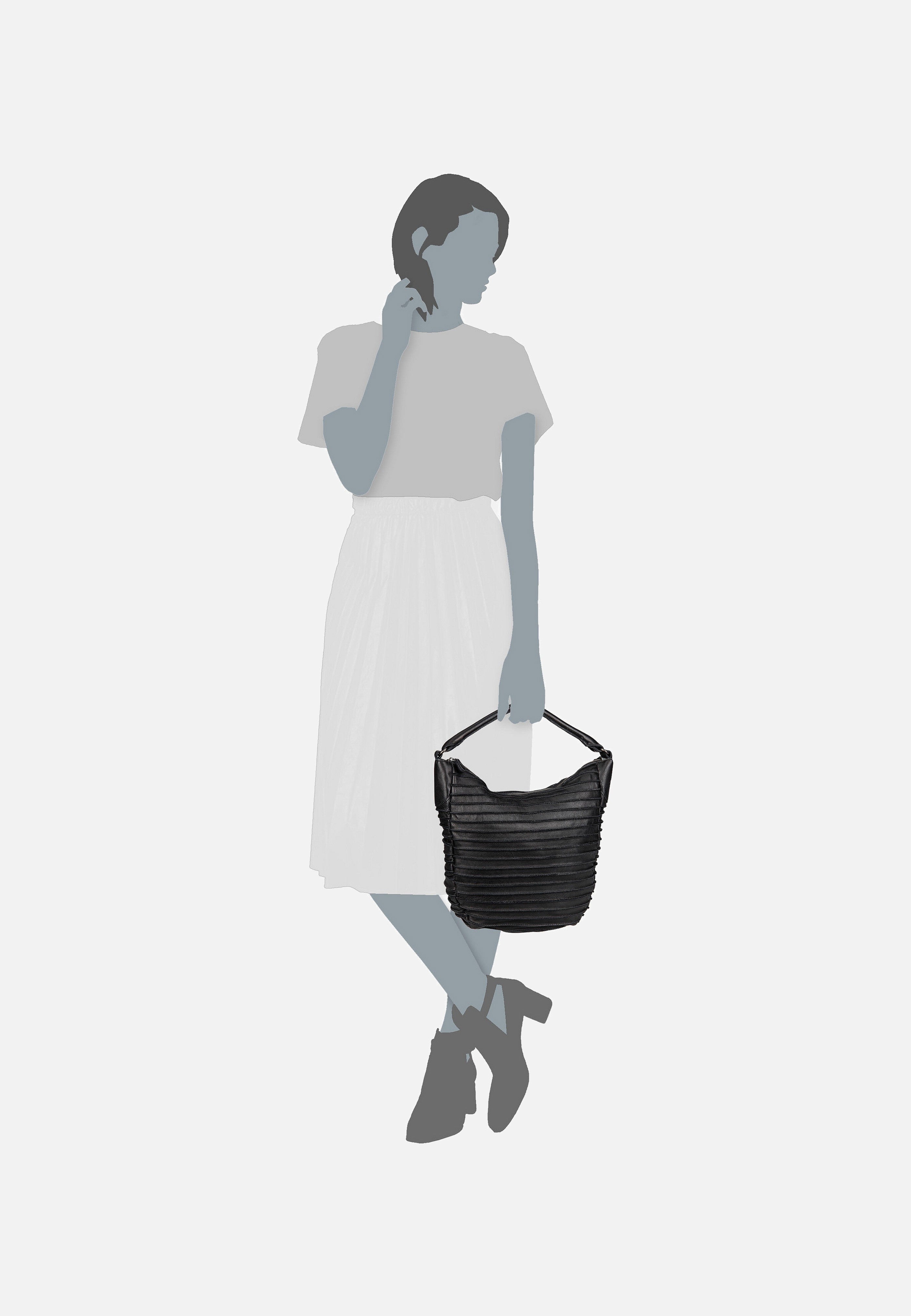 Fredsbruder - Riffeltier S 961r Black - Hobo Bag | Women-Image