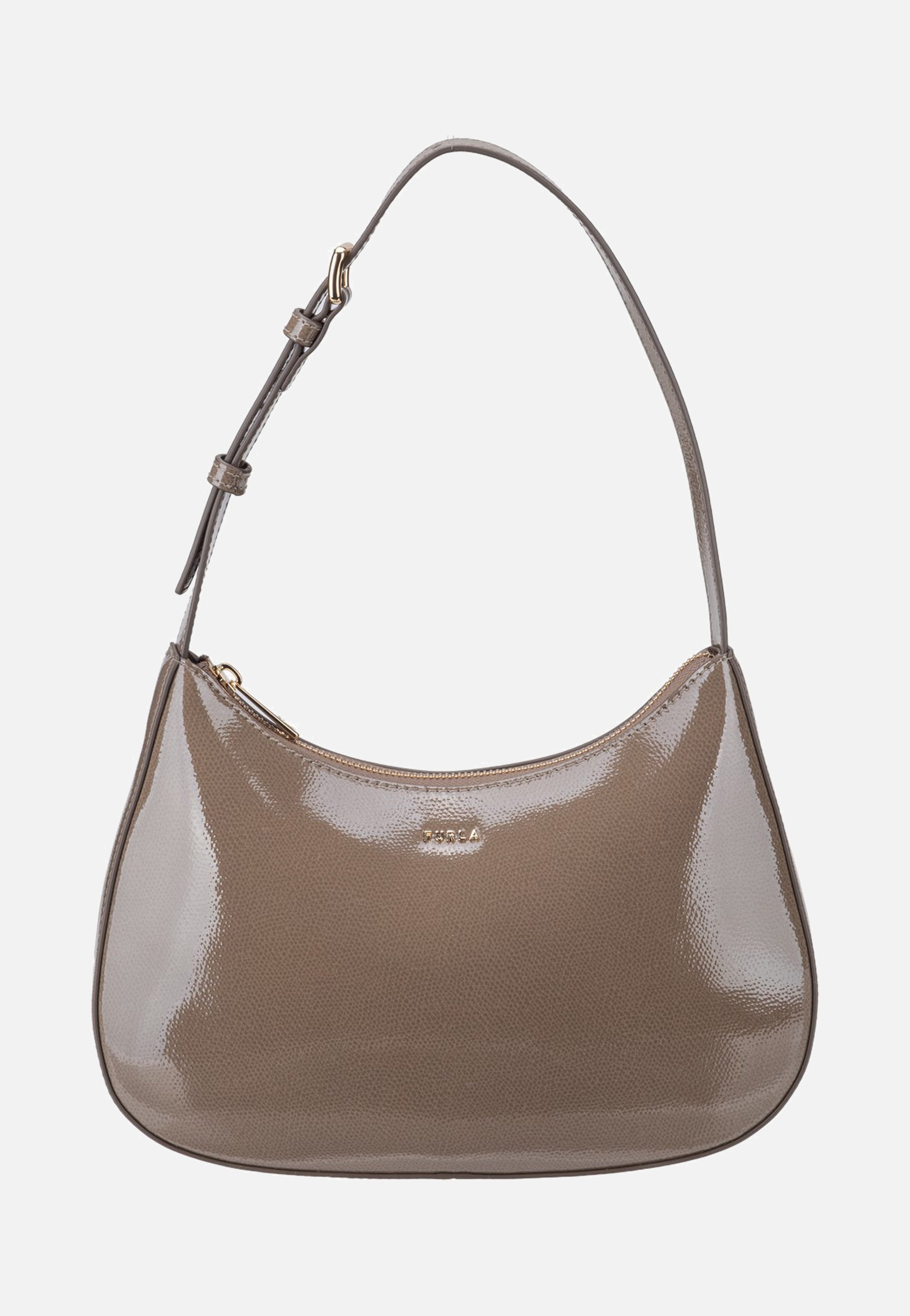 Furla Margot S Muddy Gray Shoulder Bag