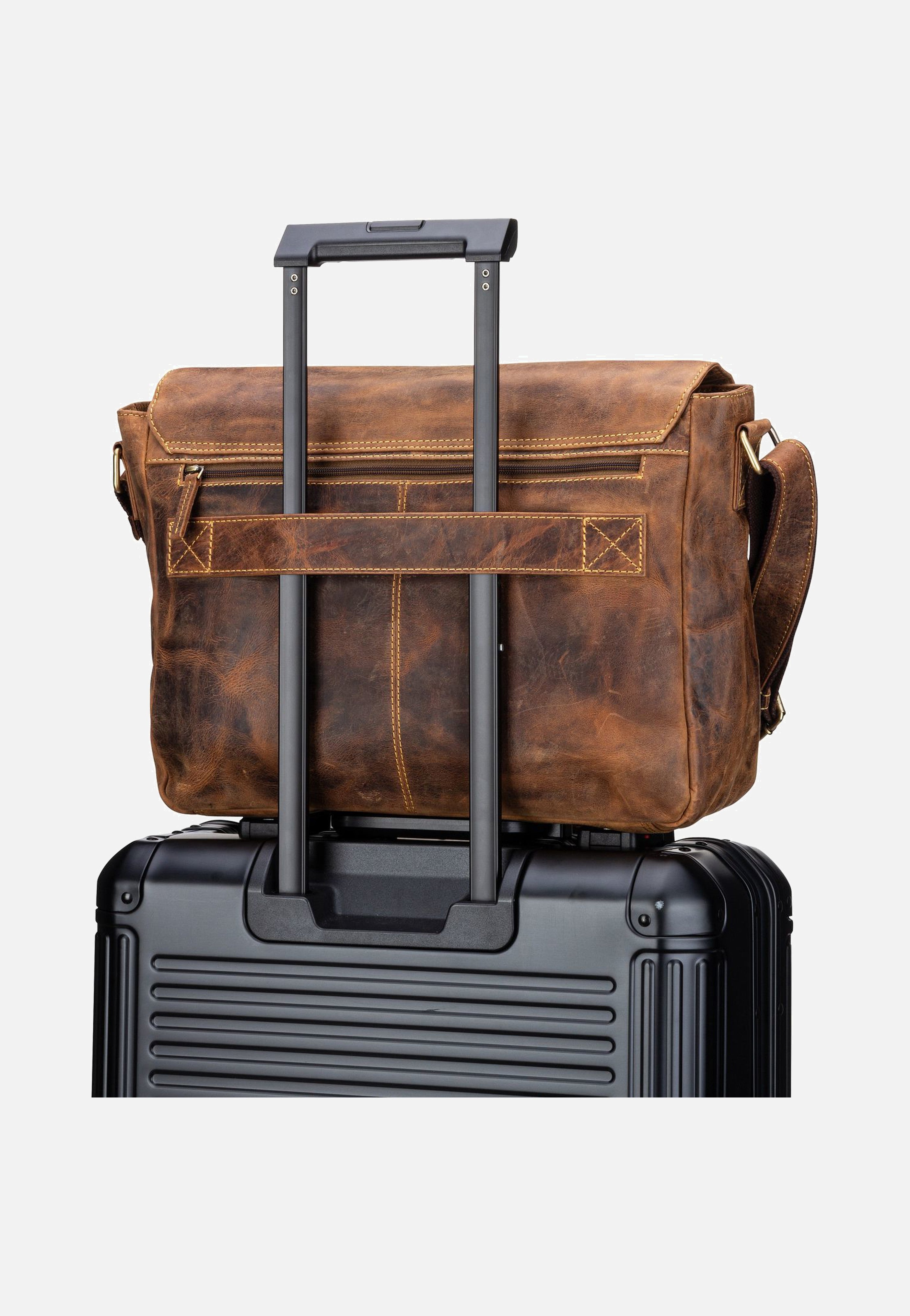 Greenburry - Vintage 1541 Revolver Bag XL Sattelbraun - Messenger Bag | Neutral-Image