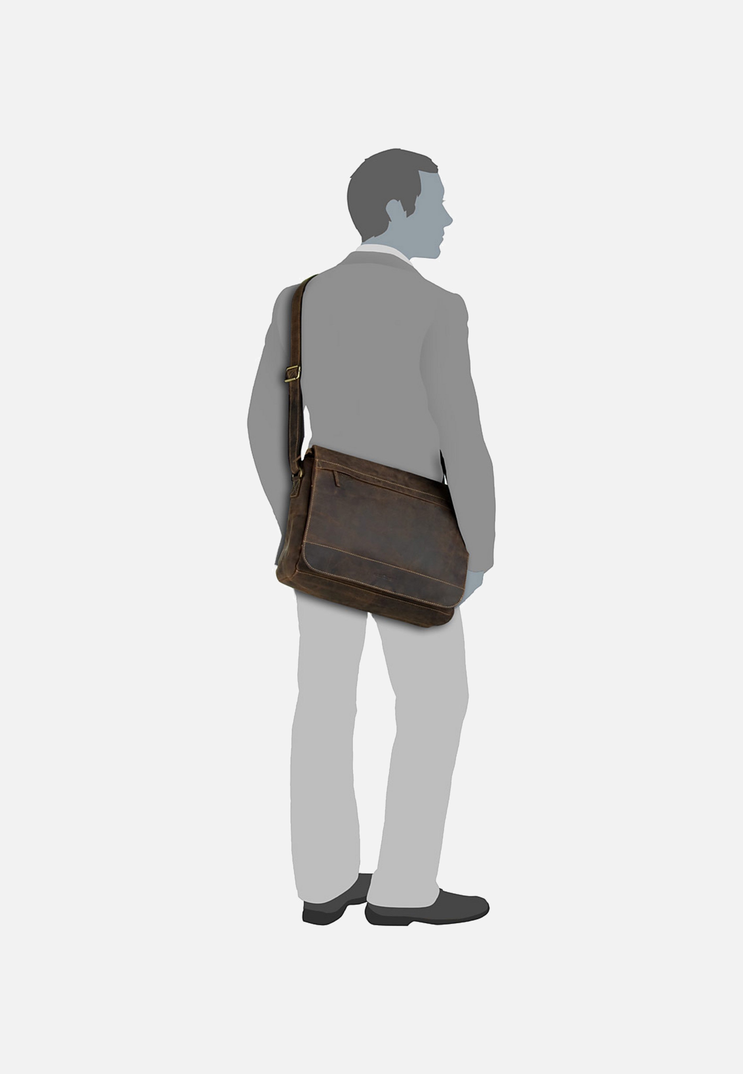 Greenburry - Vintage XXL Tasche Sattelbraun - Messenger Bag | Men-Image