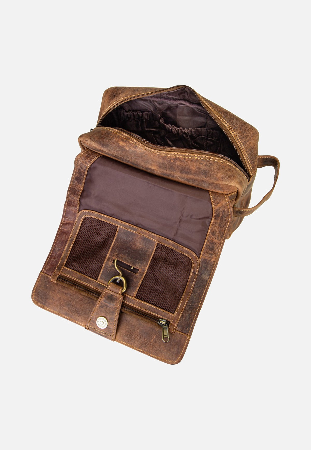 Greenburry Vintage 1737M Leder Sattelbraun Kulturbeutel