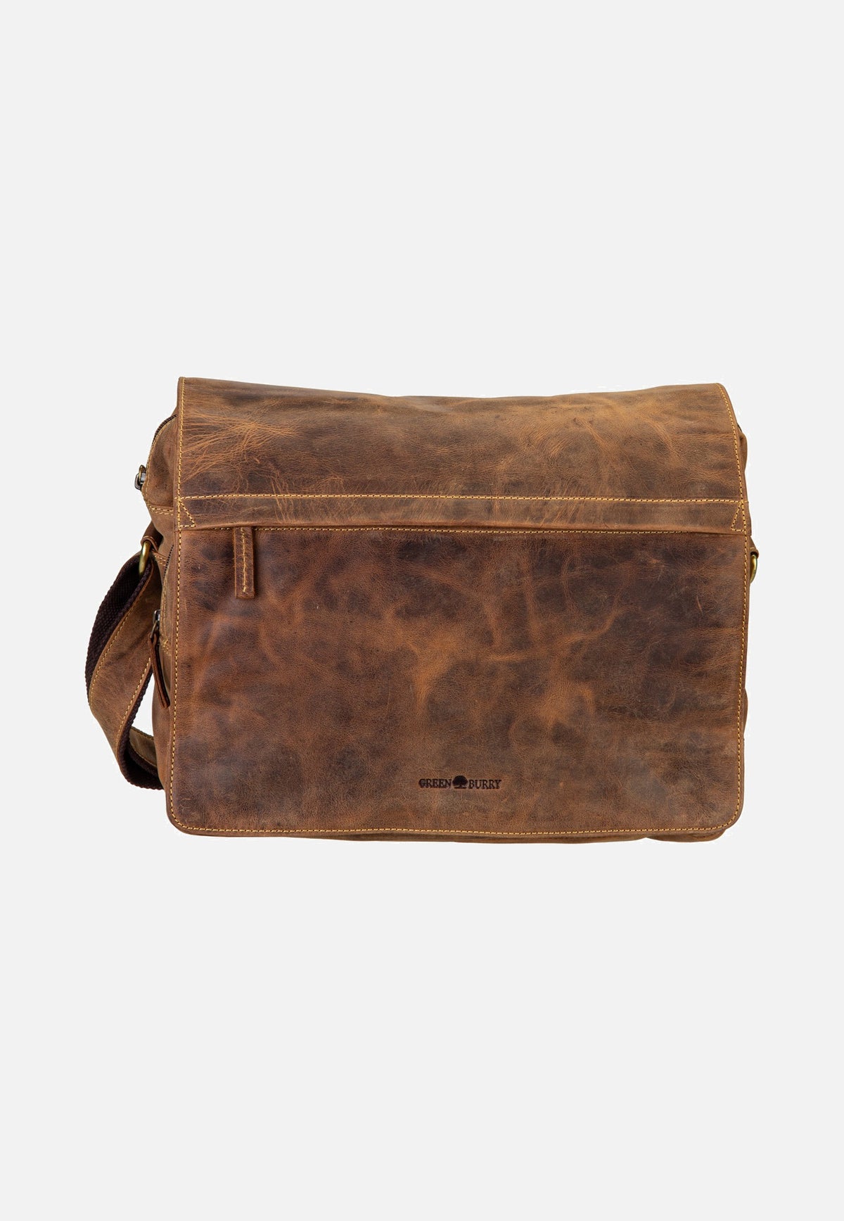 Greenburry Vintage 1766 A4 Leder Sattelbraun Messenger Bag