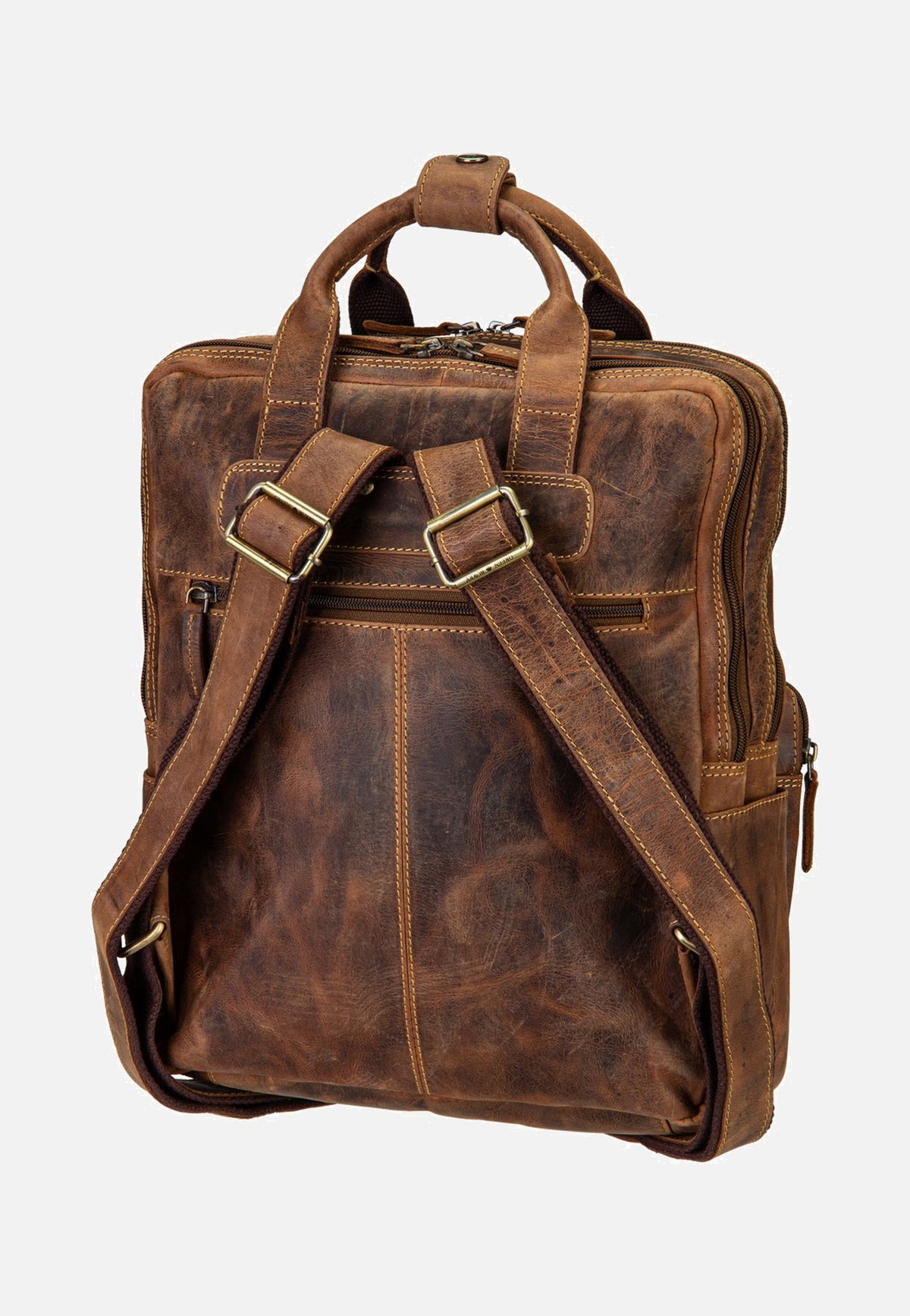 Greenburry Vintage Leder Sattelbraun Rucksack