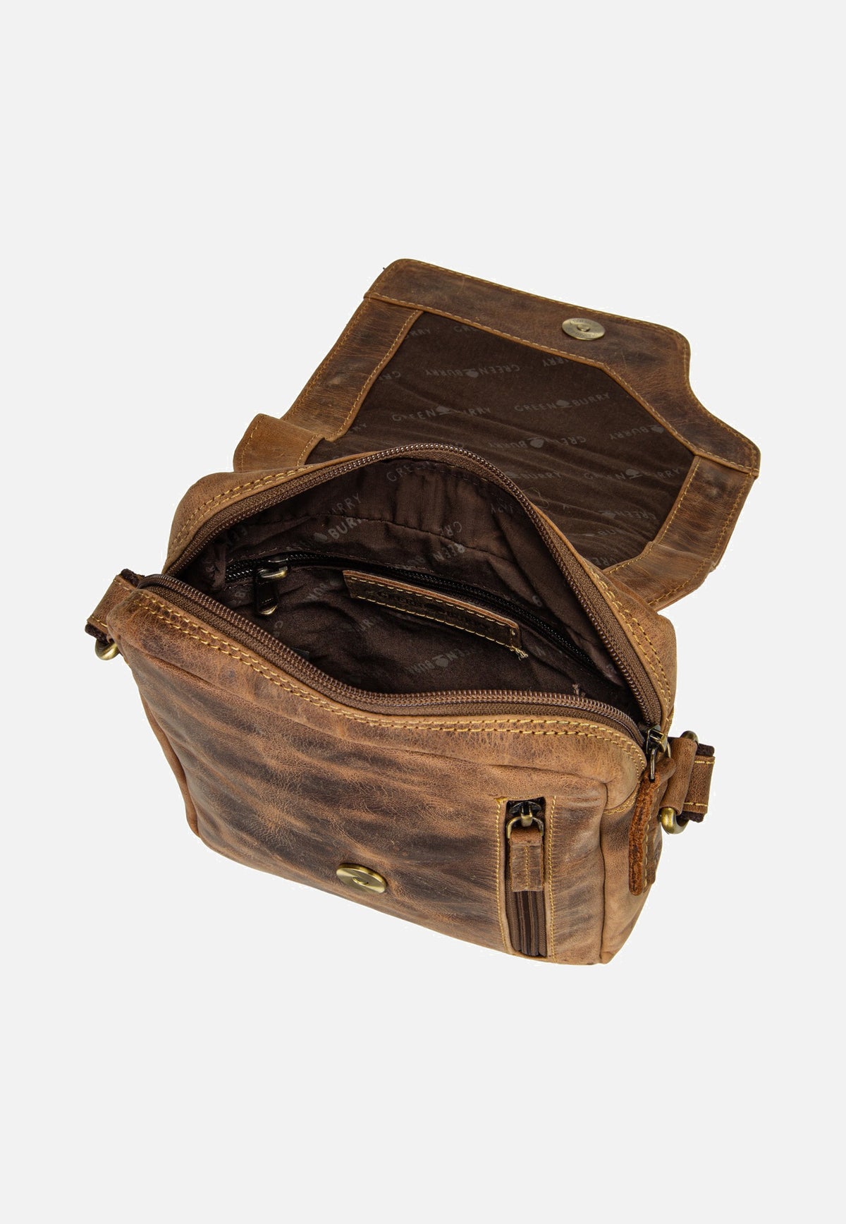 Greenburry Vintage Revolver Small Sattelbraun Crossbody Bag