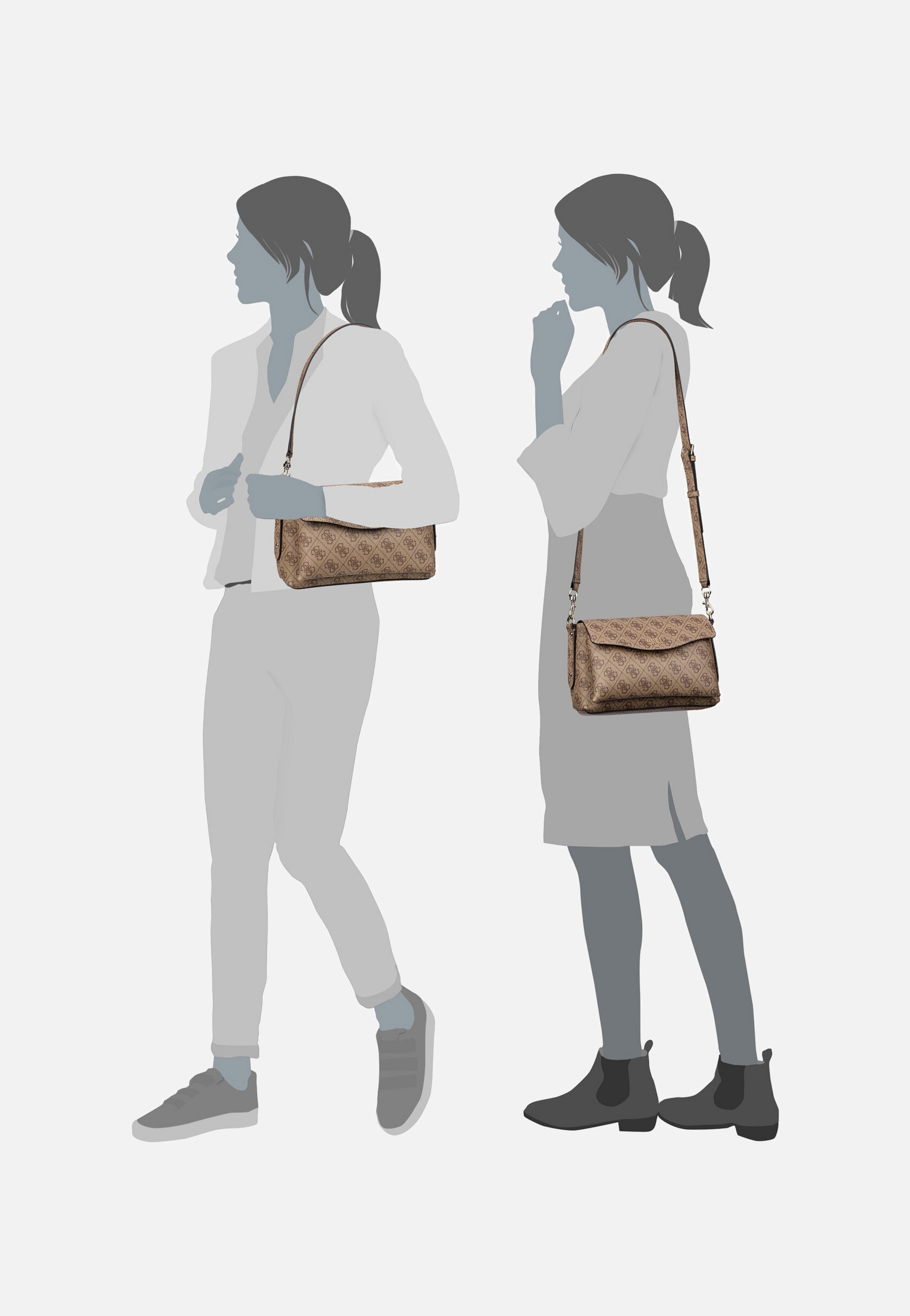 Guess - Brenton Flap Logo 48190 Latte - Shoulder Bag | Women-Image